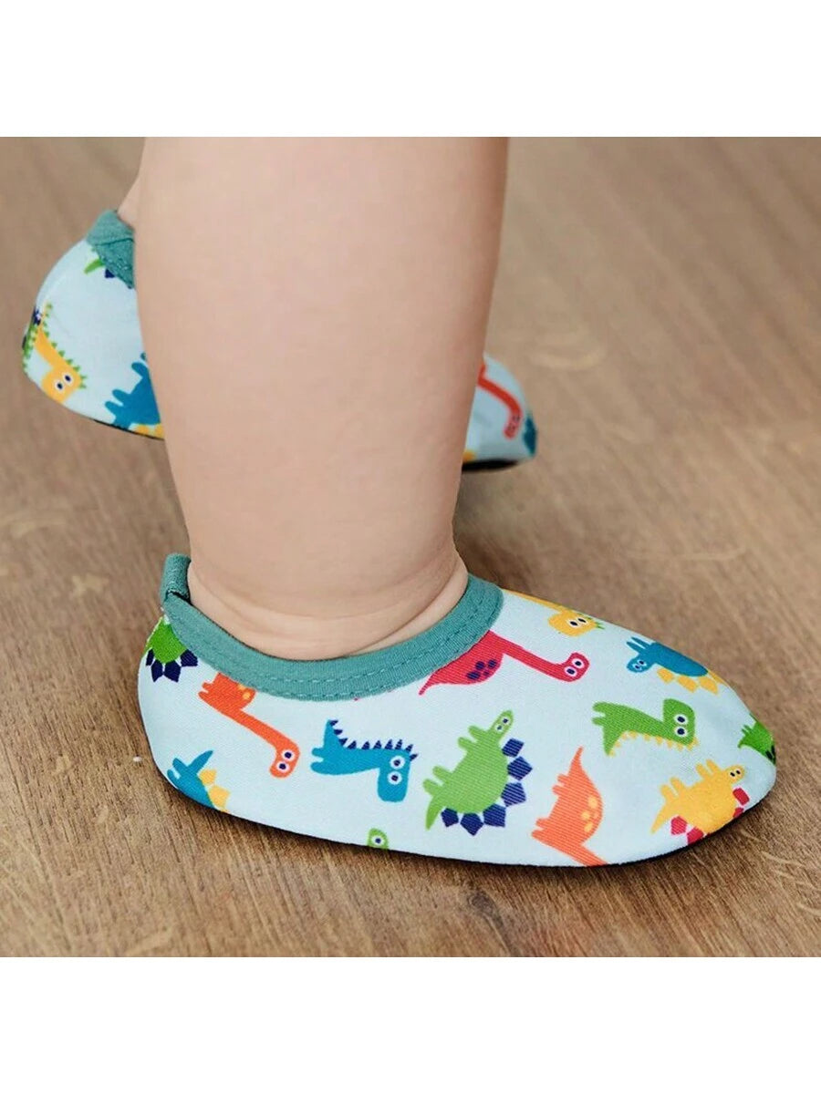 1pair Baby Girls' & Boys' Cartoon Pattern Anti-Slip Soft Sole Indoor Slipper Socks, Spring And Autumn