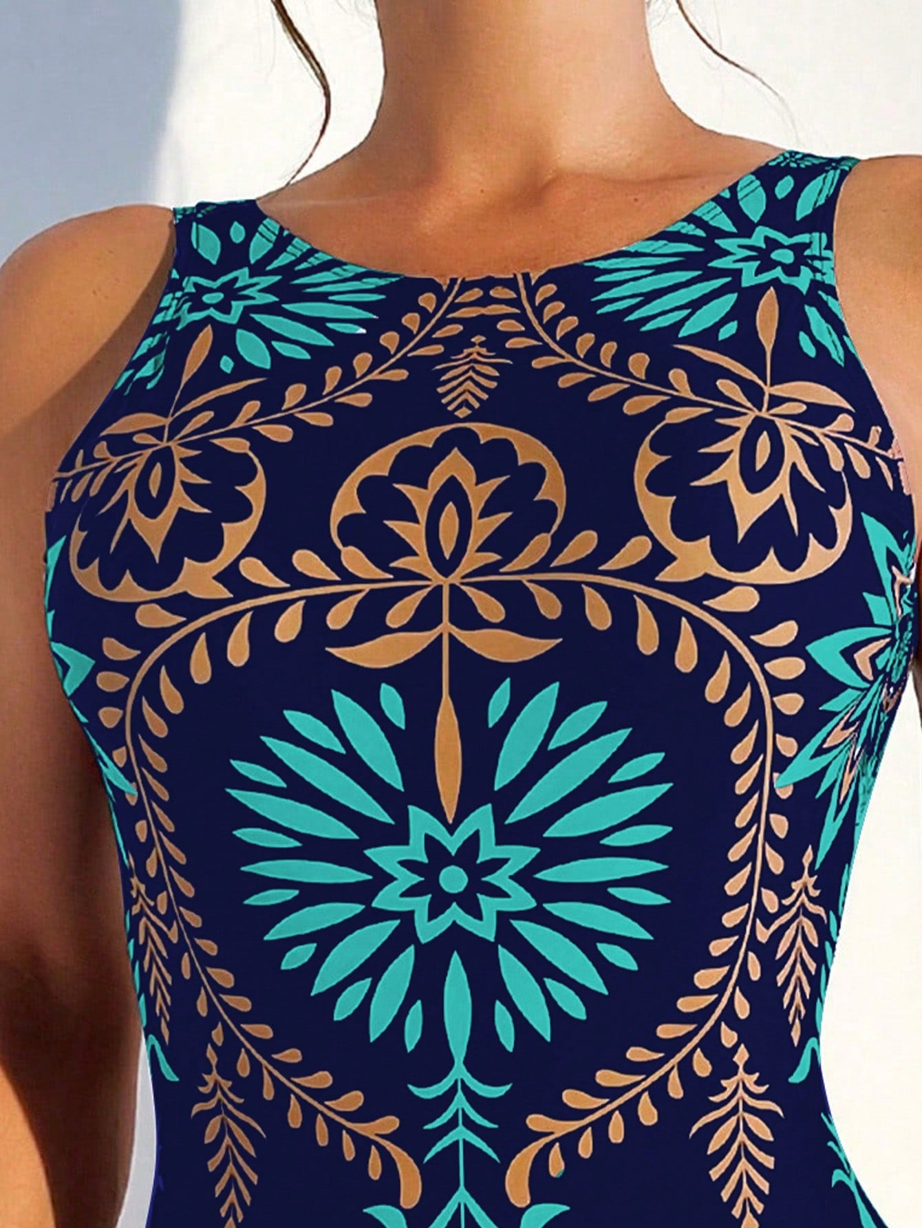 Swim Summer Beach Graphic Print One Piece Swimsuit