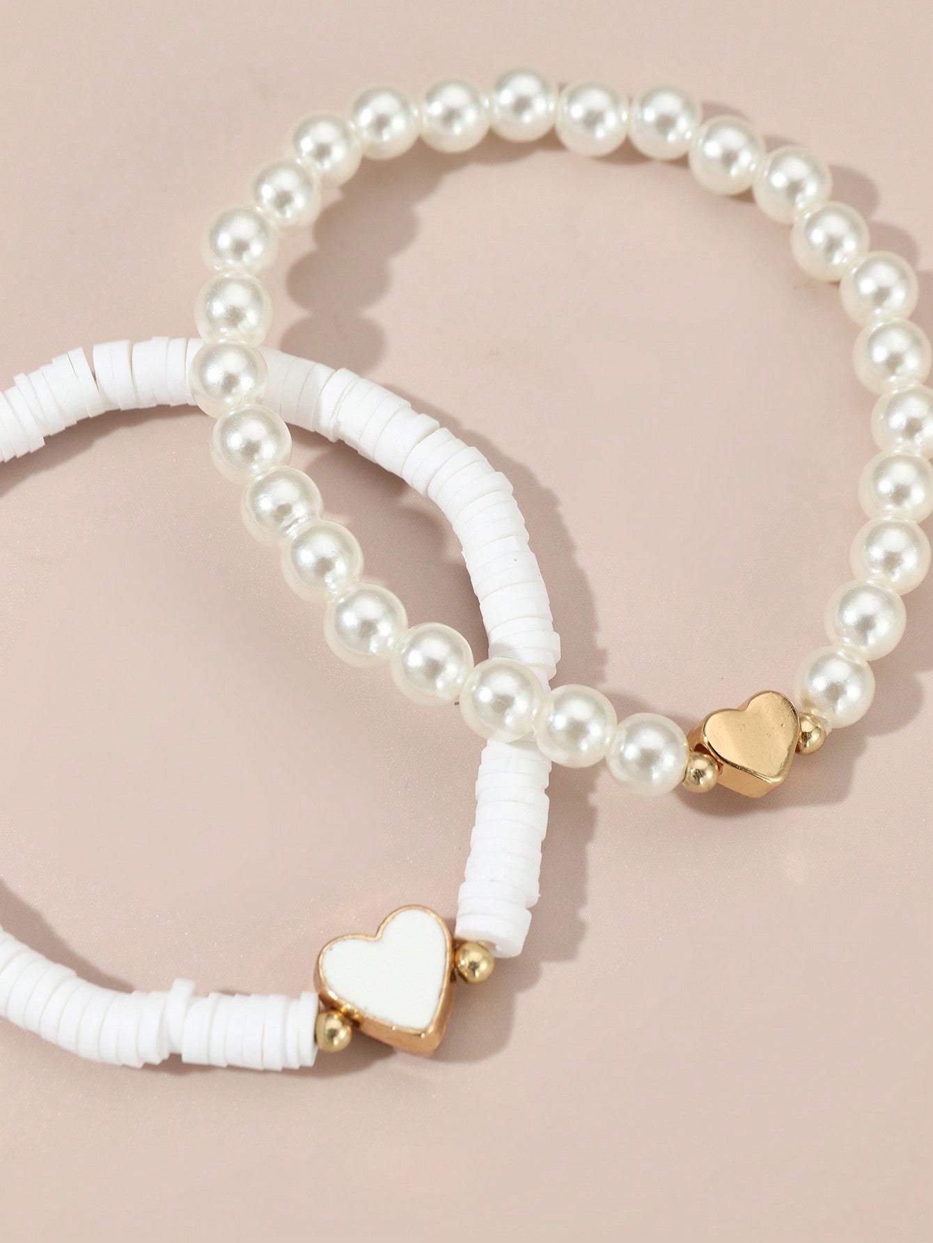 5pcs Girls' Butterfly Shaped Beaded Bracelets With Seashell And Faux Pearl Detail