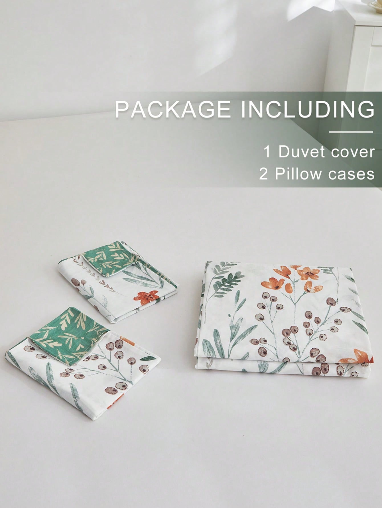 3pcs/set Floral Print Duvet Cover Set(1 Duvet Cover