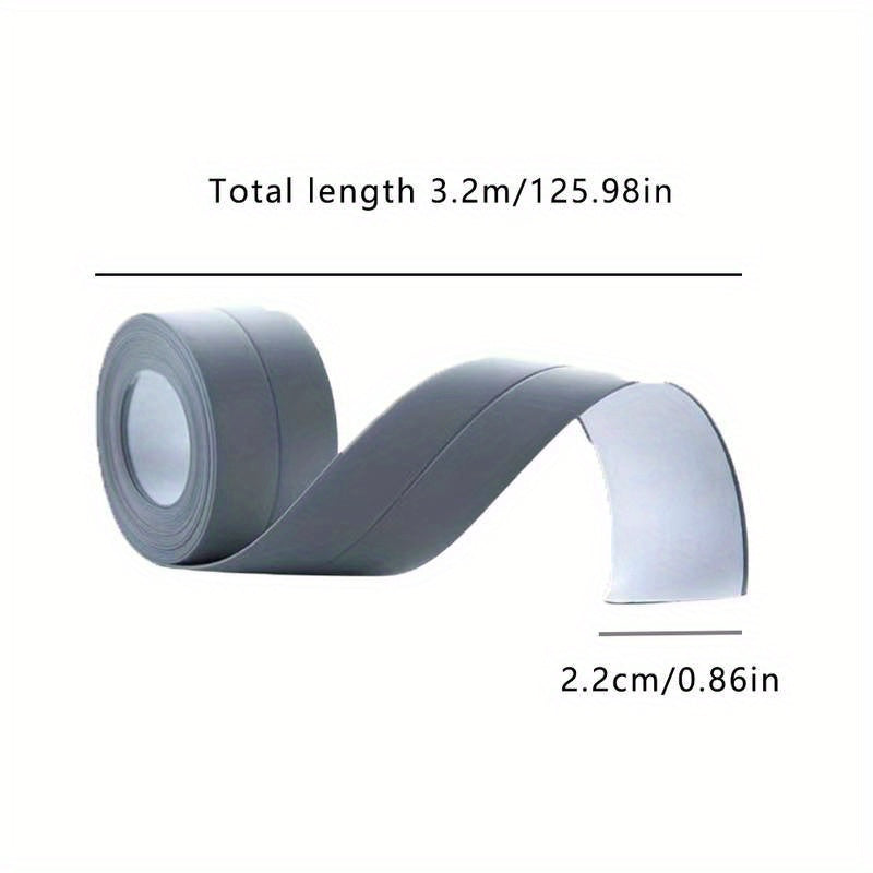 1pc Waterproof PVC Self-Adhesive Sealing Tape, Spot-Clean Bathroom Kitchen Sink Wall Shower Sealant Strip, Easy to Apply and Remove, Waterproof Sealant