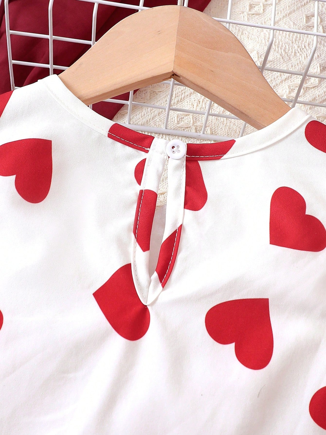 Young Girl Heart Printed Cap Sleeve Top & Bloomer Shorts Set