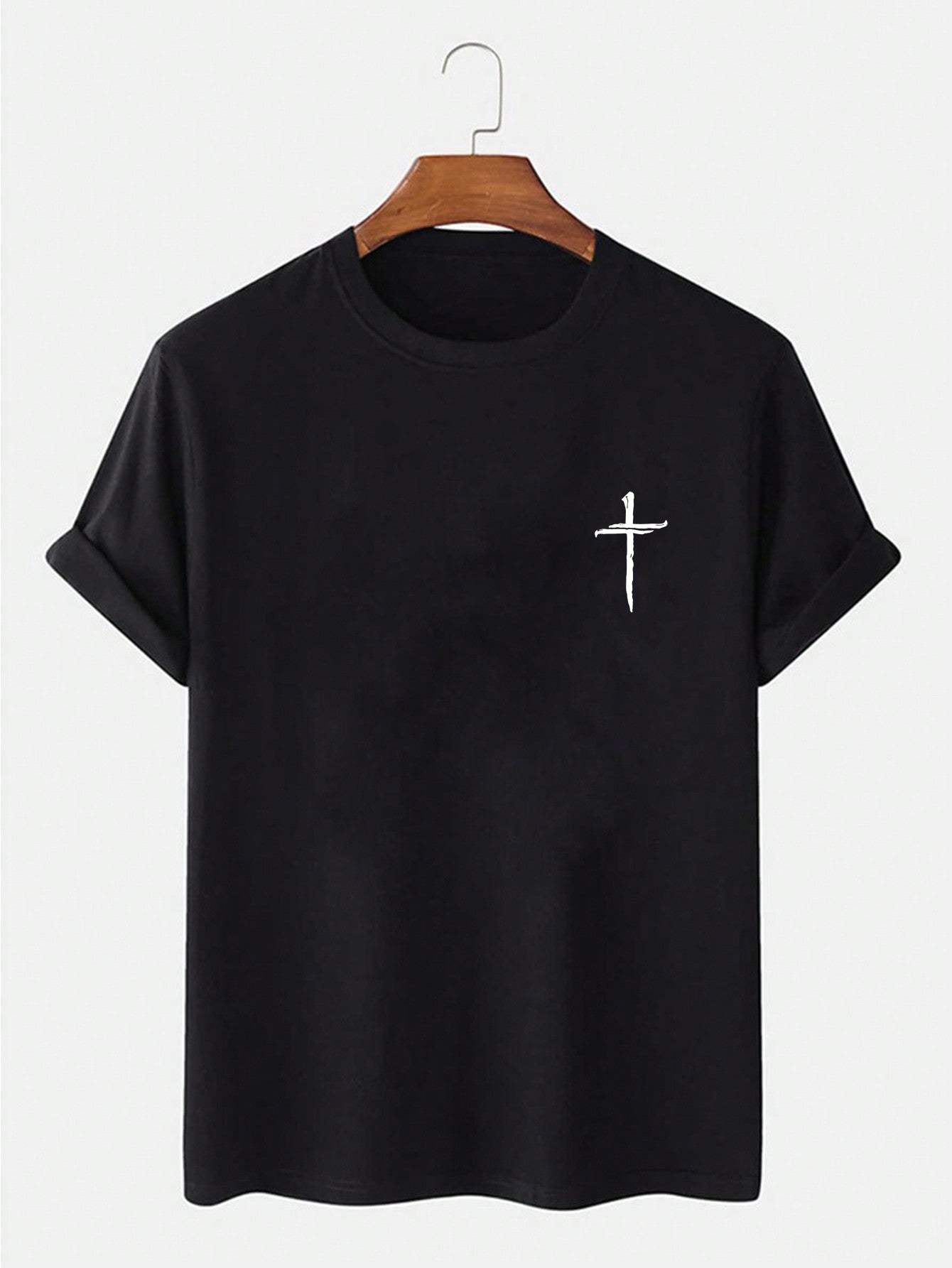 Men Cross Print Tee