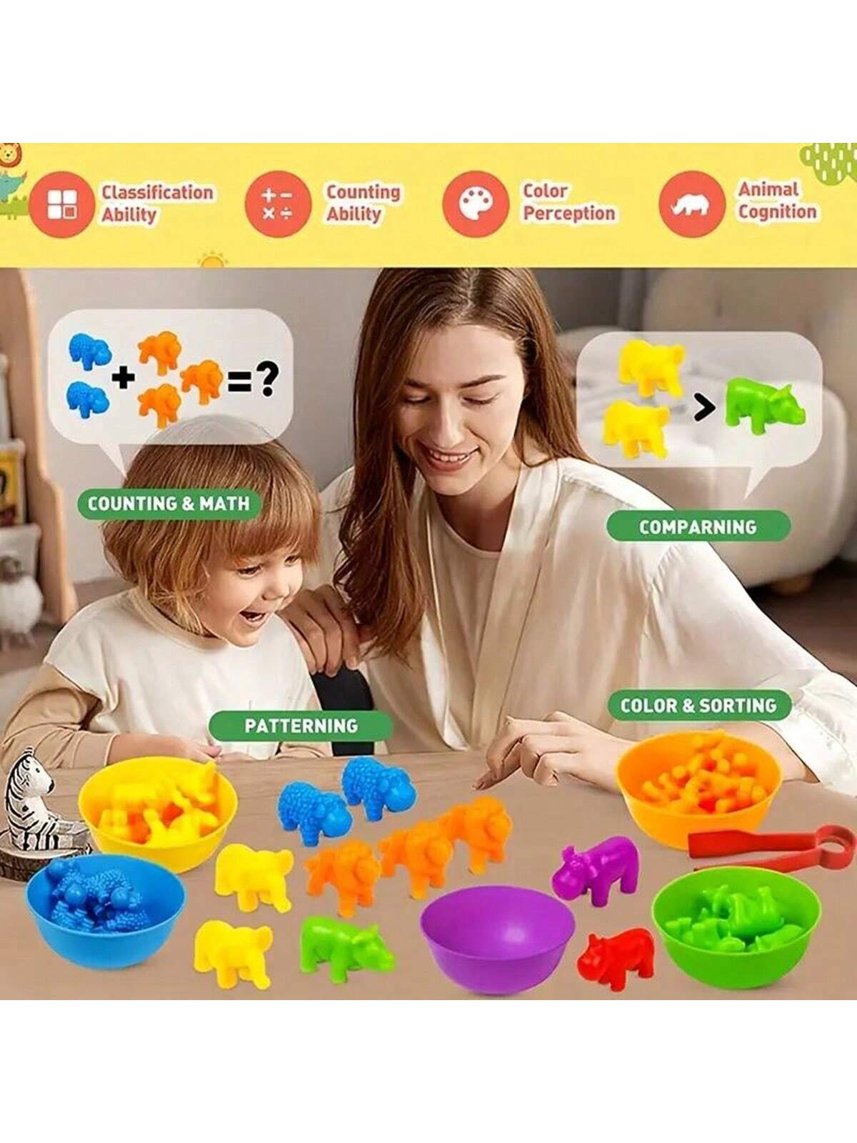 Counting Toys Children Educational Matching Game, Montessori Sensory