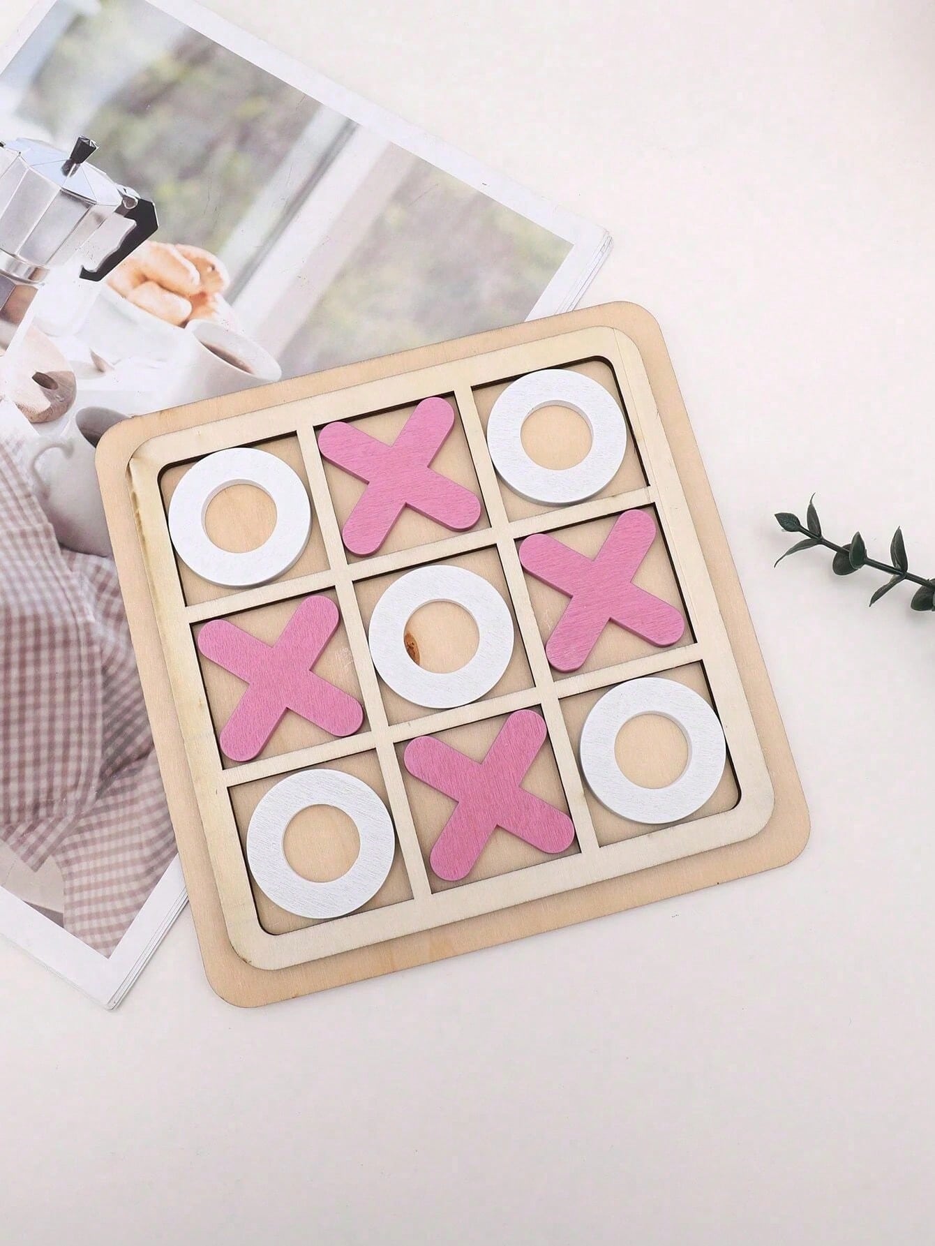 1set Wooden Tic Tac Toe Blocks Nine Grids Xo Tic Tac Toe Board Game For Kids Intellectual Development, Puzzle ToySchool, Student,Stationery,School Suppliesgame Kids,Children Games,Childrens Toys