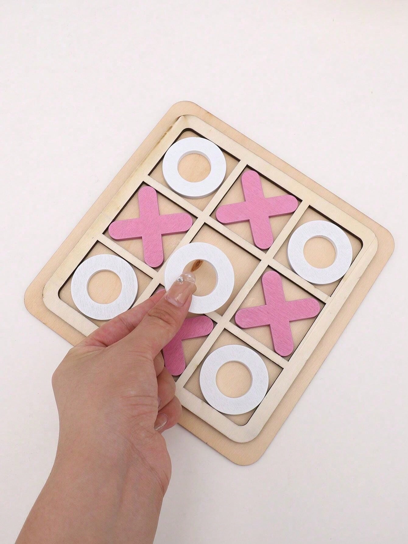 1set Wooden Tic Tac Toe Blocks Nine Grids Xo Tic Tac Toe Board Game For Kids Intellectual Development, Puzzle ToySchool, Student,Stationery,School Suppliesgame Kids,Children Games,Childrens Toys