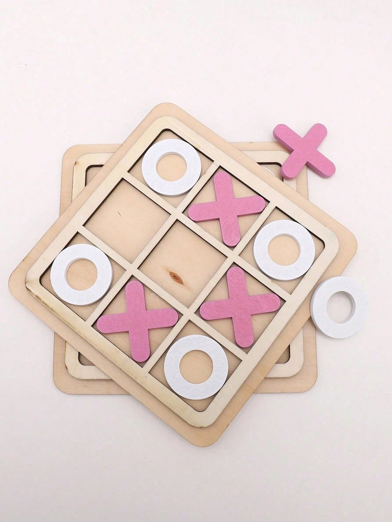 1set Wooden Tic Tac Toe Blocks Nine Grids Xo Tic Tac Toe Board Game For Kids Intellectual Development, Puzzle ToySchool, Student,Stationery,School Suppliesgame Kids,Children Games,Childrens Toys