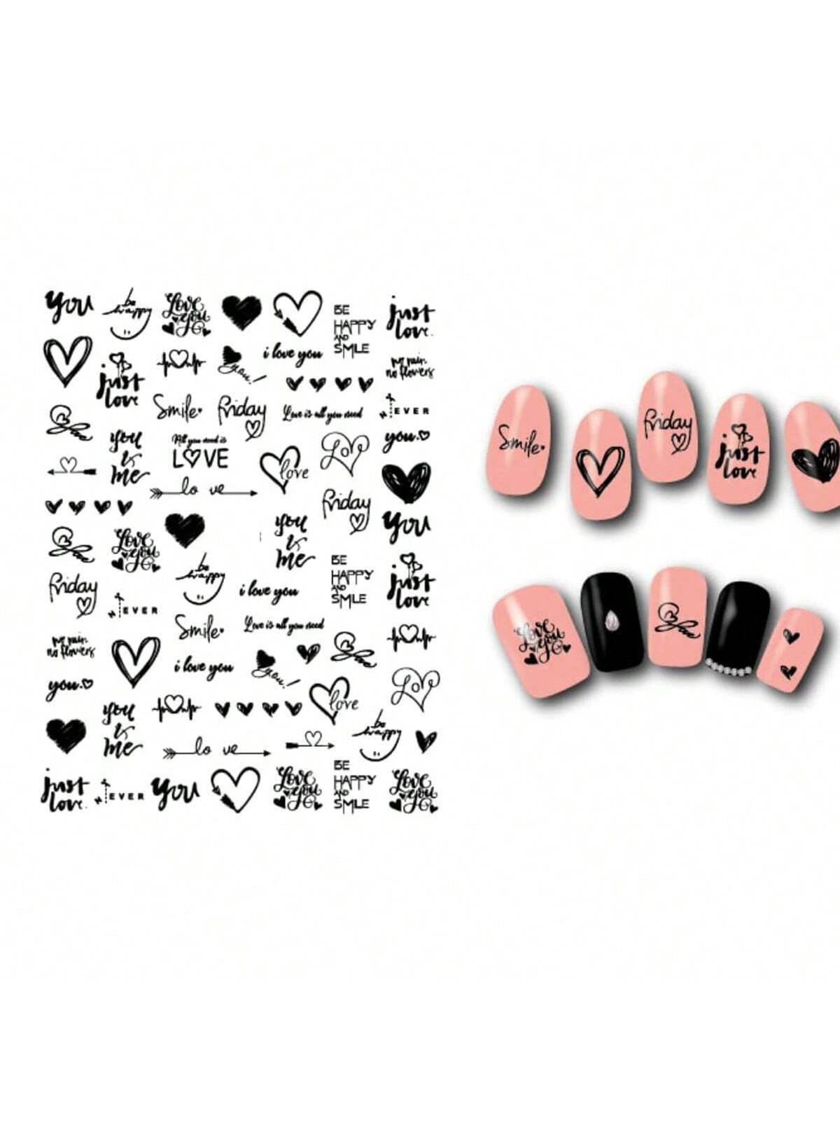 7Sheets Valentines Nail Art Stickers 7pcs Self-Adhesive Gold Heart Nail Stickers 3D Valentine'S Day Nail Supplies Rose Love Cupid Heart Letter Nail Decals Gold Nail Design Charms For Women Nail Art Decoration DIY