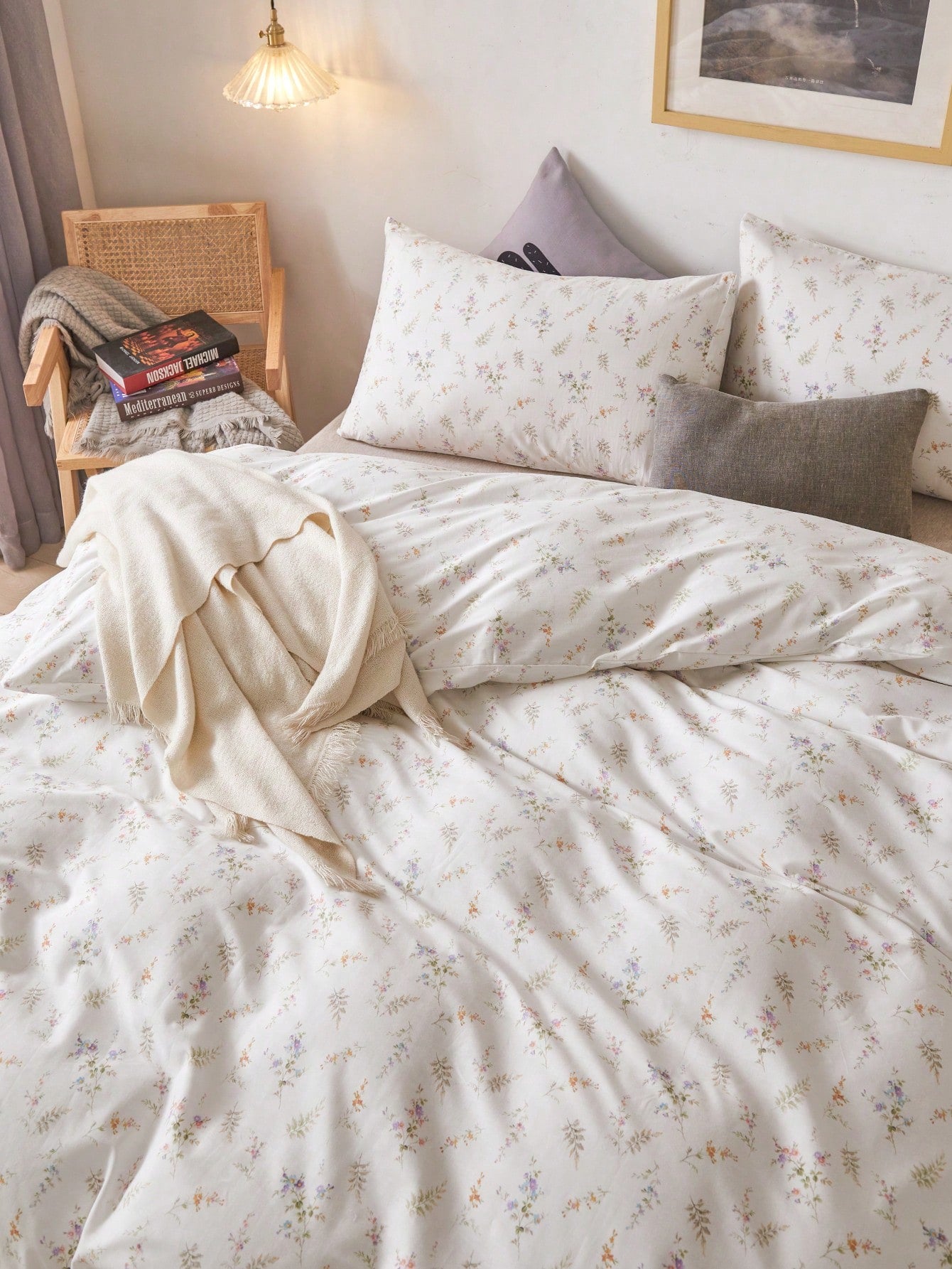 Flower Print Duvet Cover Set Without Filler