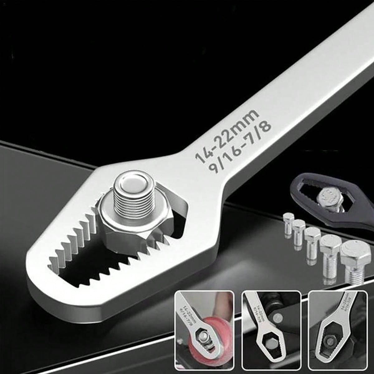 1pc Adjustable Wrench, Black Multi-Functional Plum Wrench, Double-Ended Wrench Household Hardware Tool