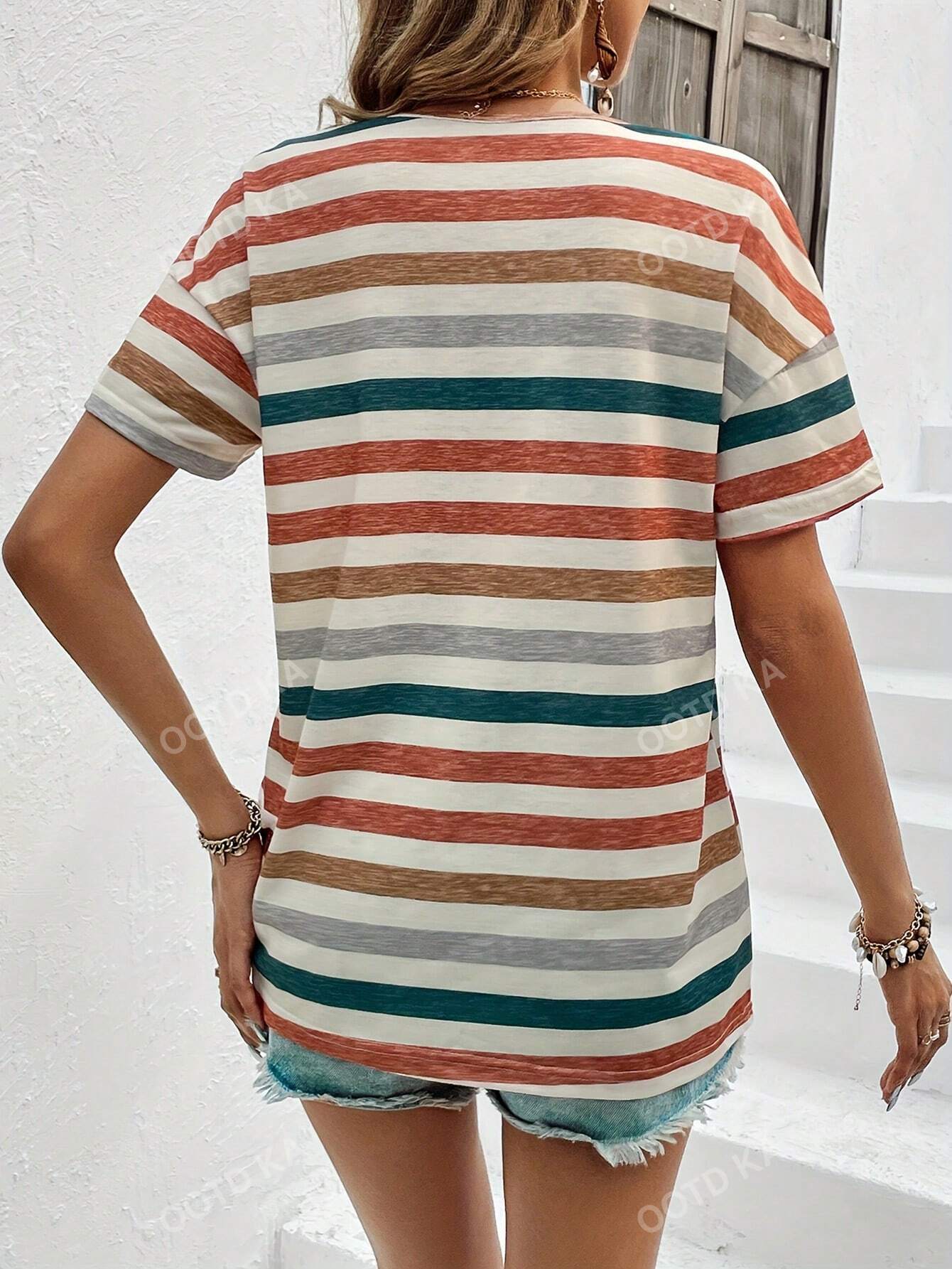 Retro Striped Women's T-Shirt