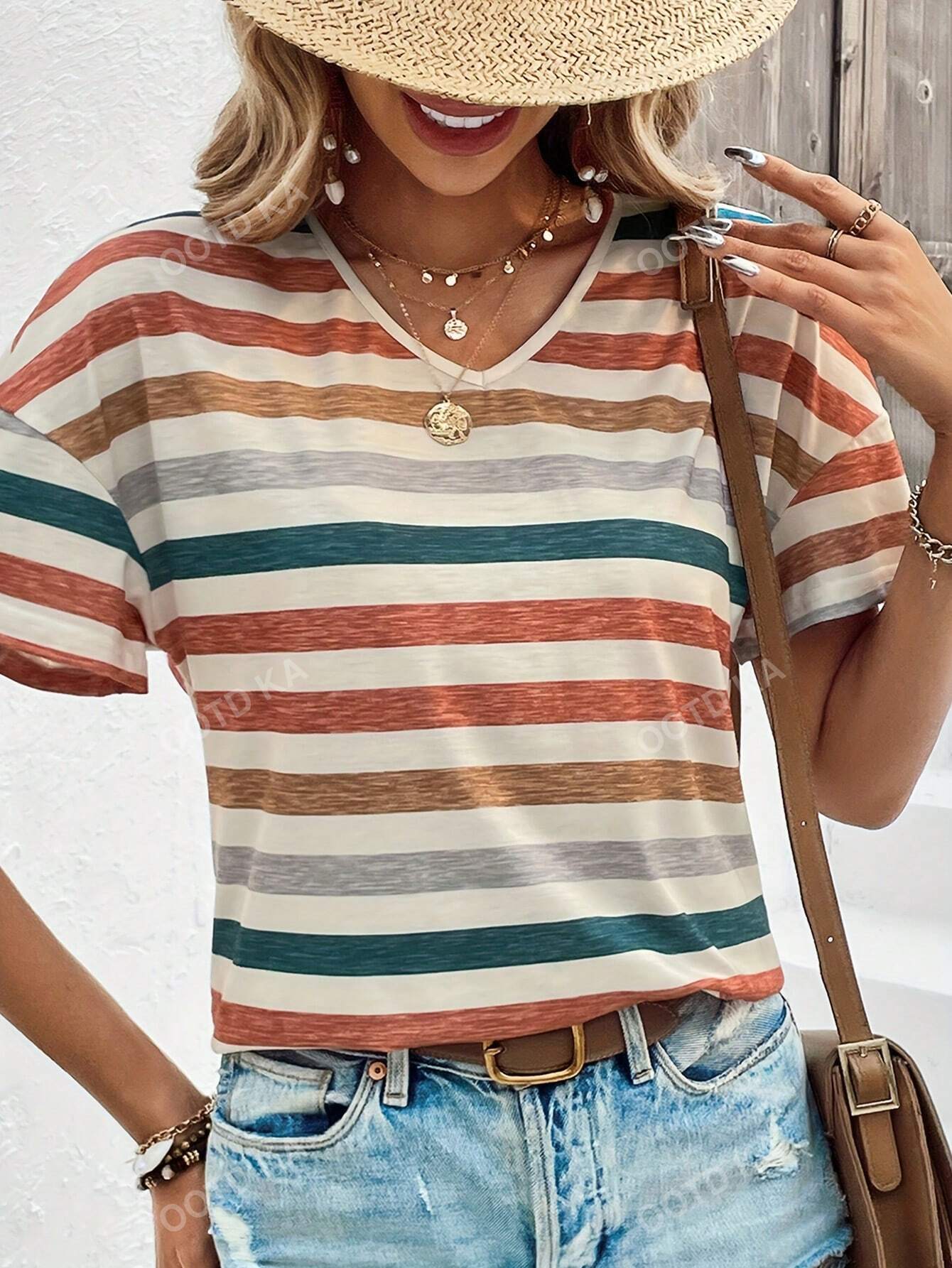 Retro Striped Women's T-Shirt