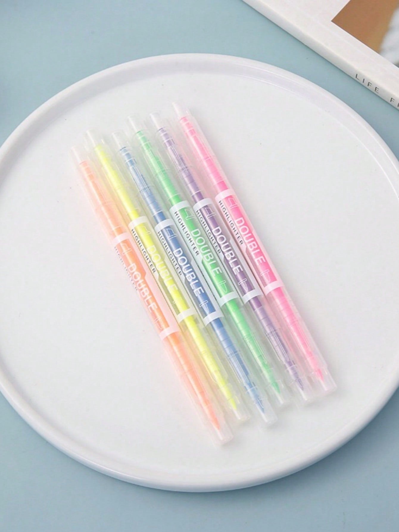 6pcs Double-Headed Highlighter Pen (6 Colors)