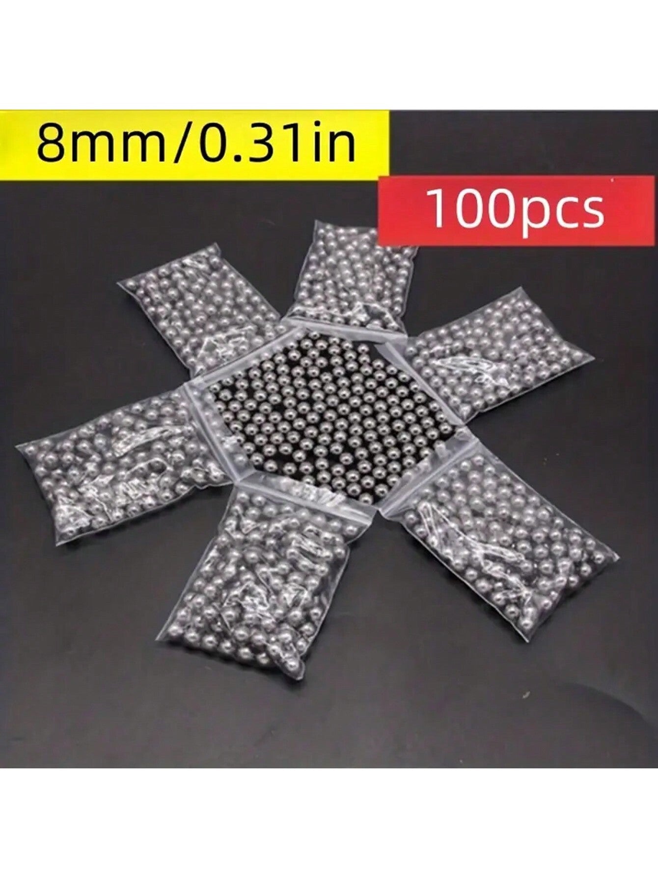 1pc 8mm Steel Ball For Slingshot, 100pcs/Bag, Smooth Surface, Solid Rolling Steel Ball For Hunting Slingshot Accessories