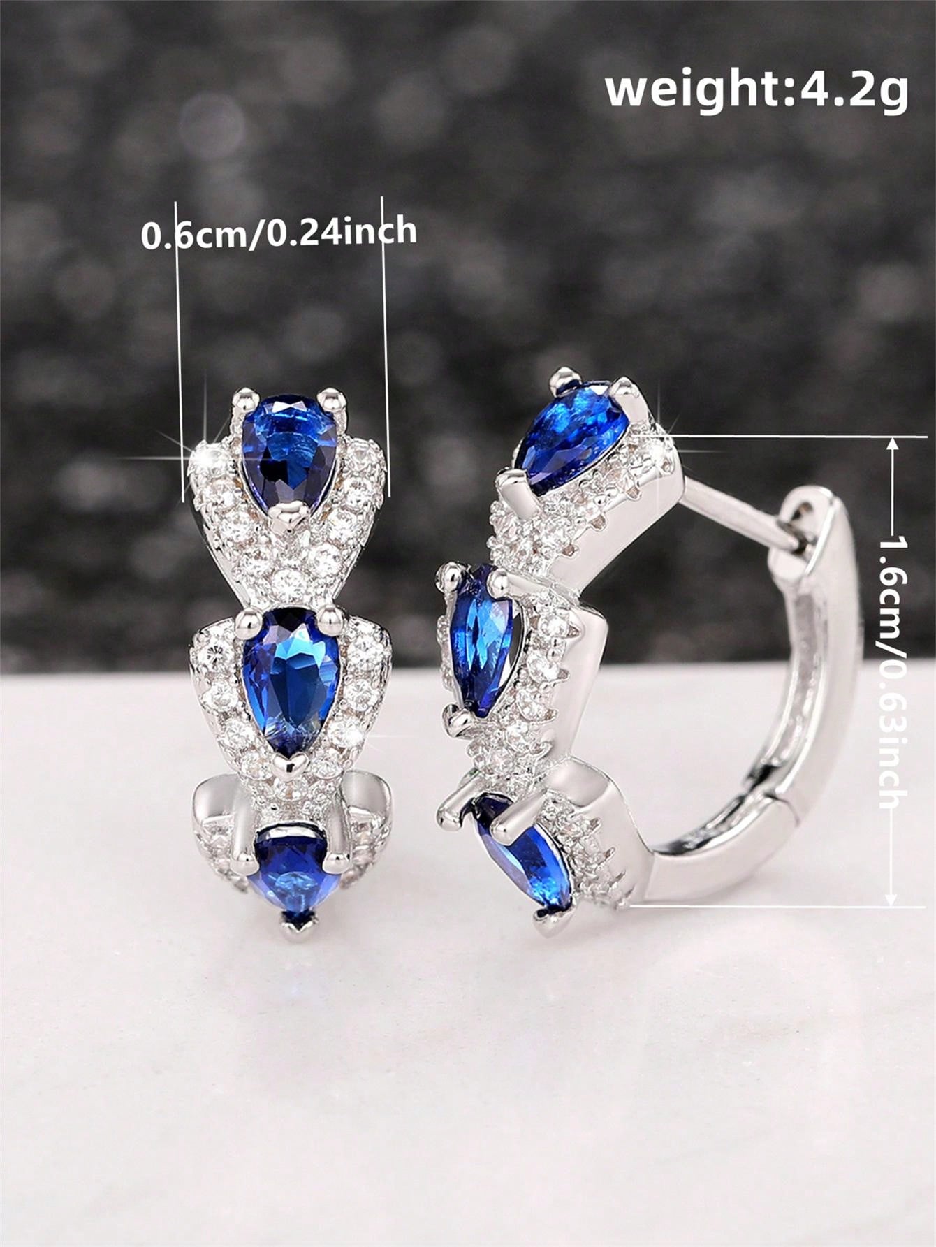 1 Pair Fashion Cubic Zirconia Hoop Earrings For Women For Wedding Anniversary Engagement Party Jewelry Valentine's Day Gift