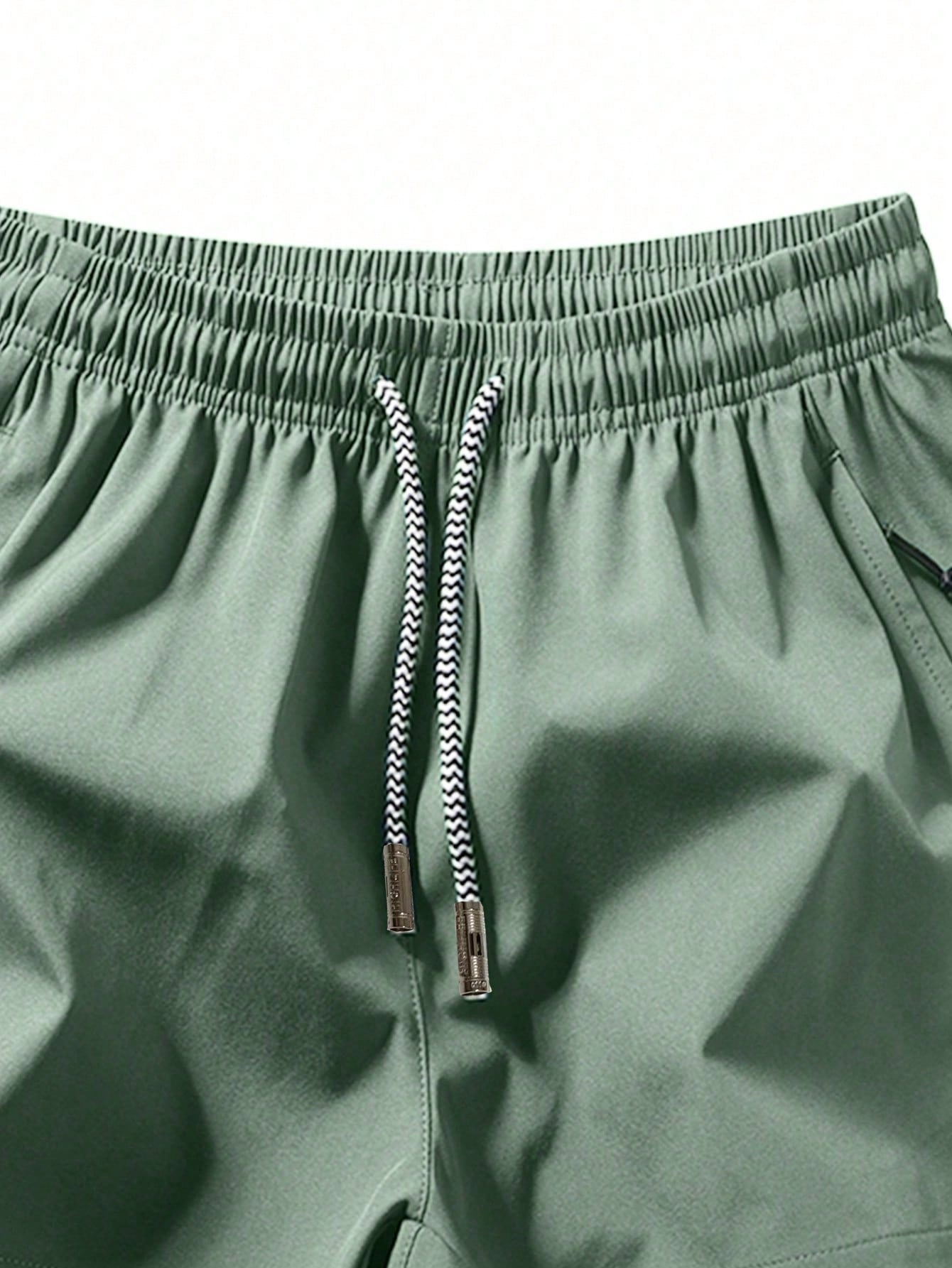 Men Drawstring Waist Shorts