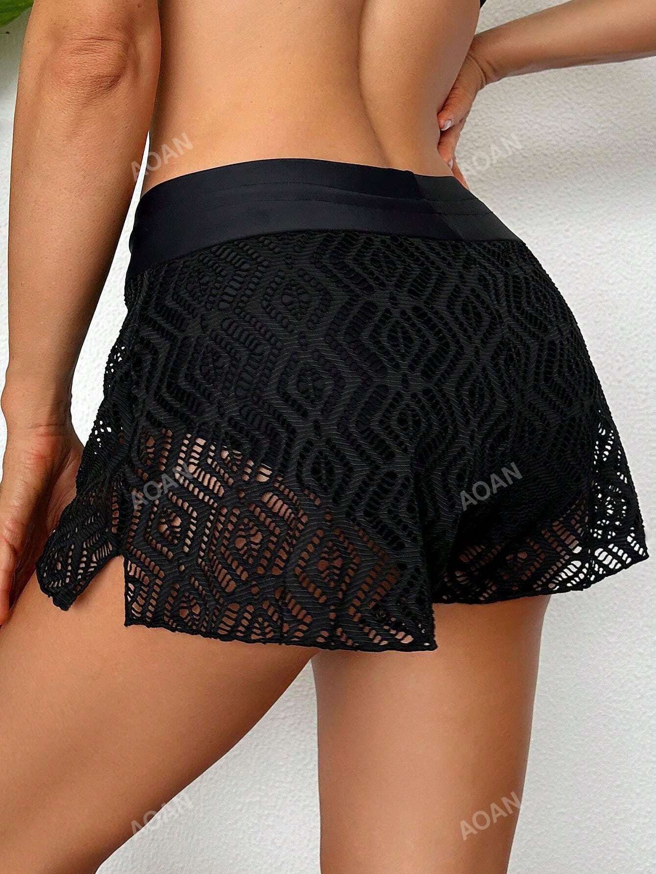 2024 New Arrival Fashionable Hollow Out Square Cut Swim Trunks