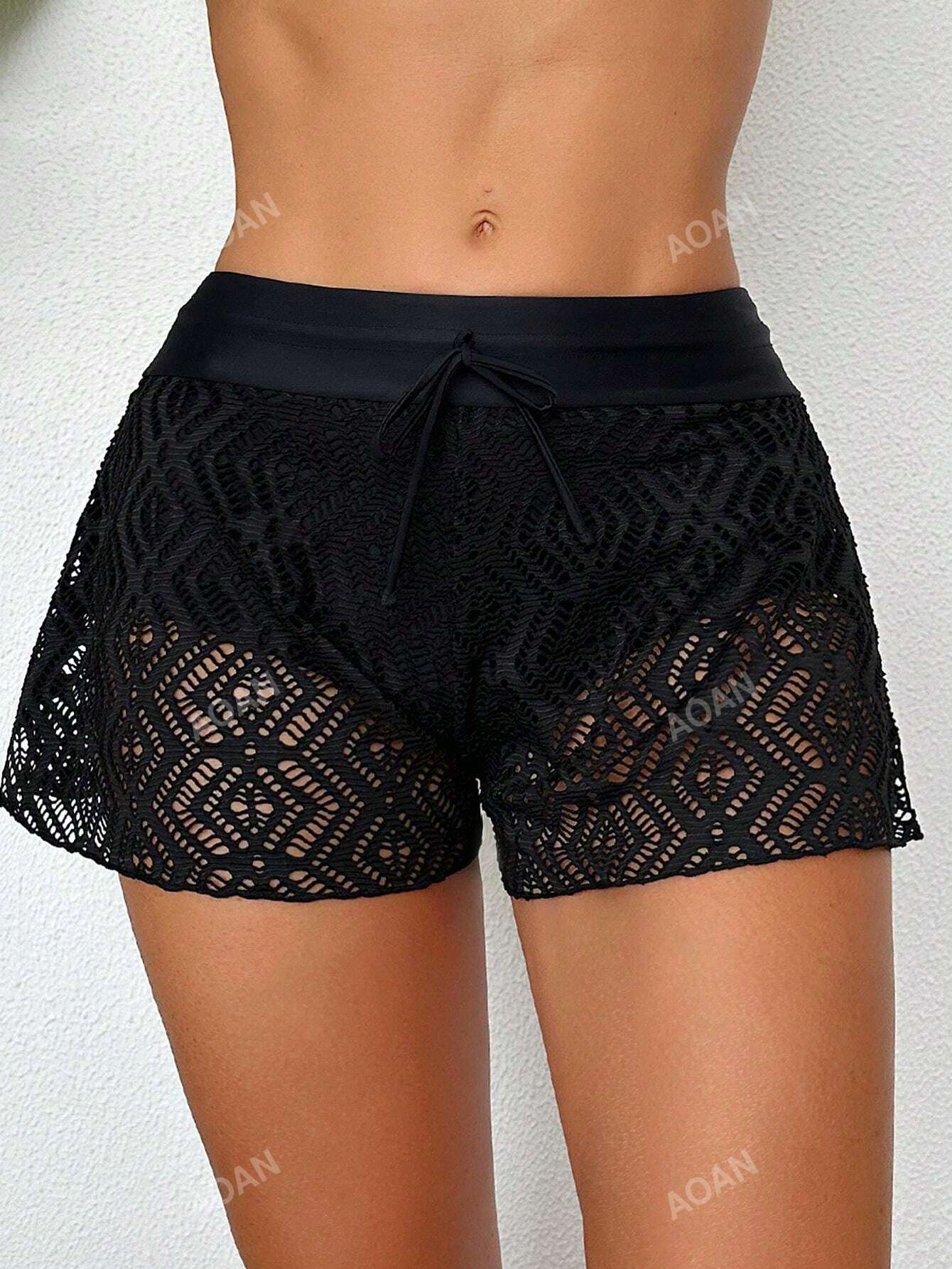 2024 New Arrival Fashionable Hollow Out Square Cut Swim Trunks