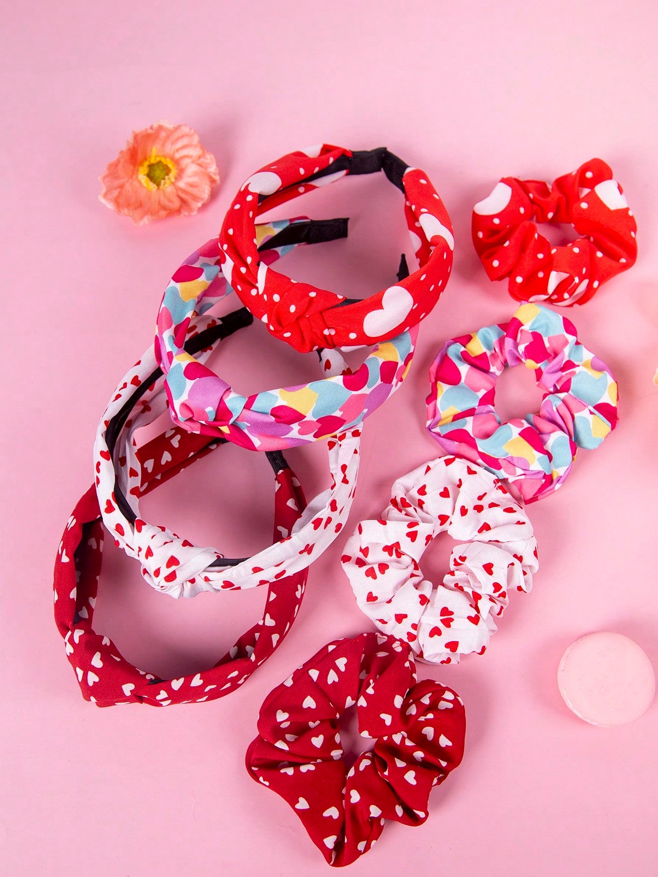 1pc Headband   1pc Hair Scrunchie/SET Valentine's Day Hair Accessory Gift Set, Suitable For Daily, Vacation, Party, Gift For Mom, Friend