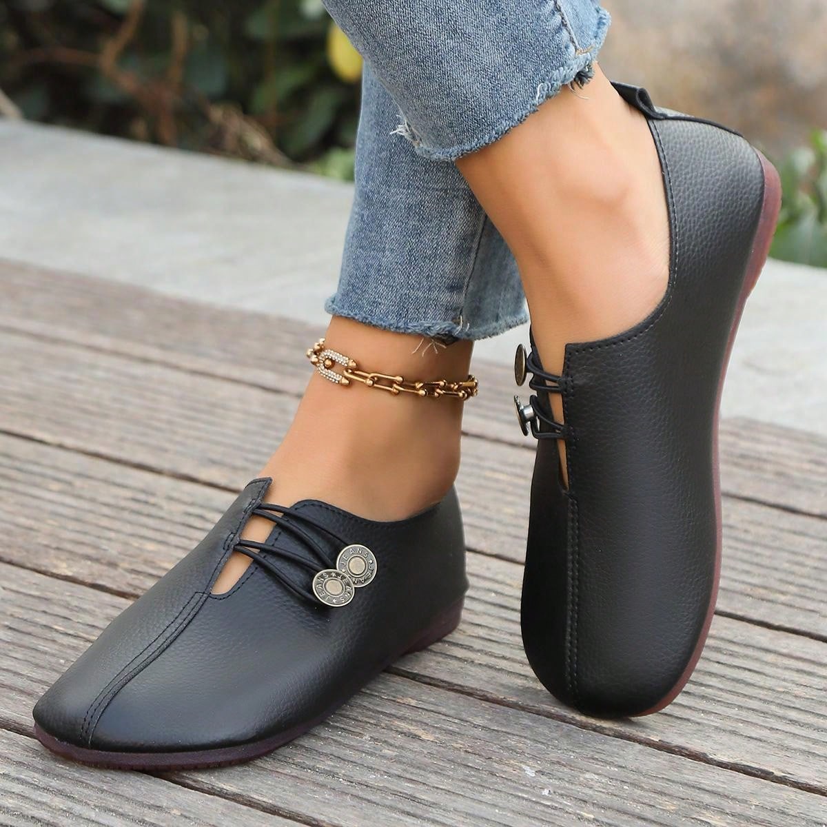 Autumn New Arrival Women's Flat Shoes, Vintage Low-Heeled Shoes, Large Size Nurse Shoes