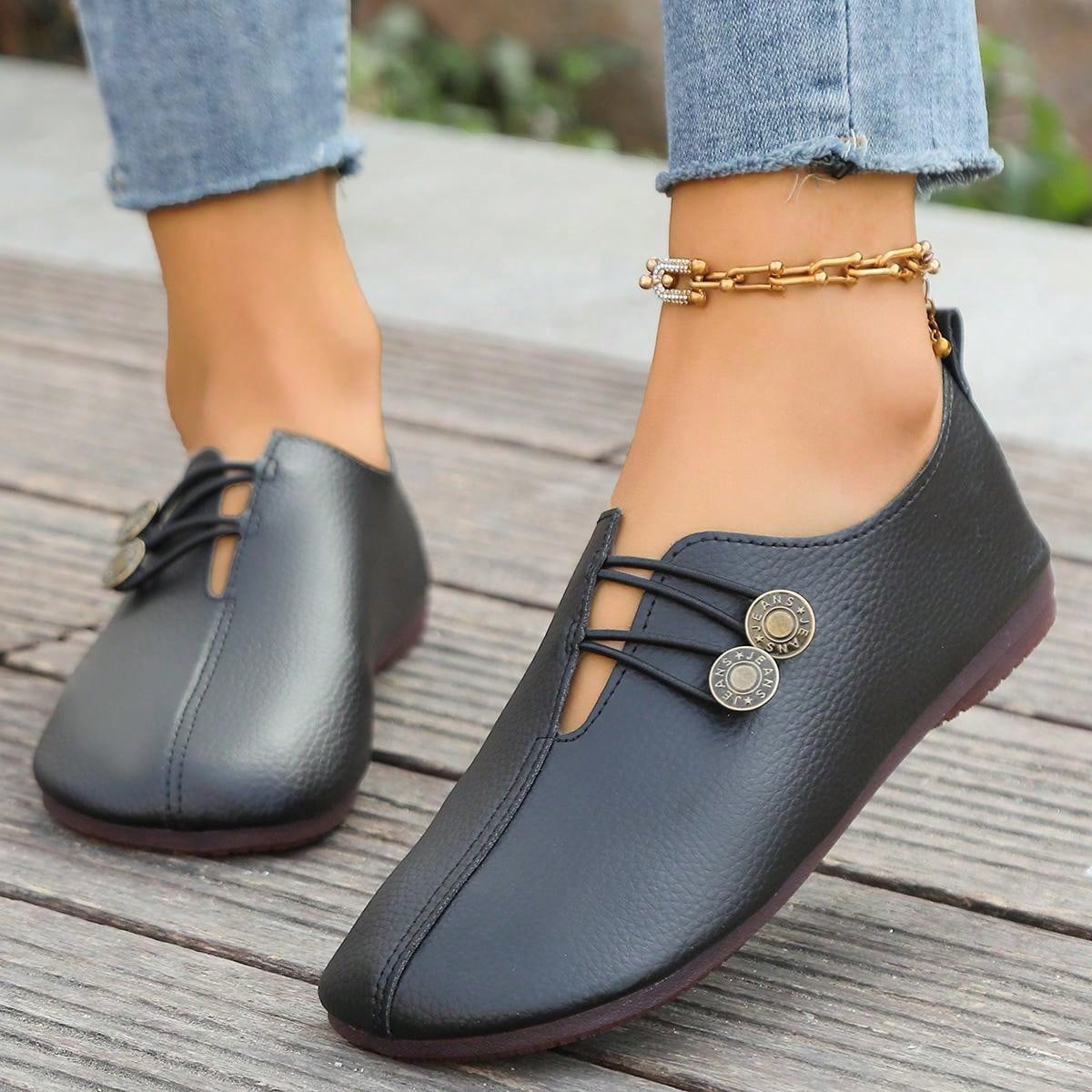 Autumn New Arrival Women's Flat Shoes, Vintage Low-Heeled Shoes, Large Size Nurse Shoes