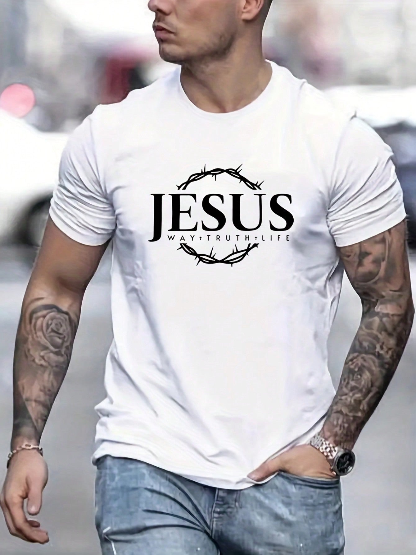 Men's Letter Print Short Sleeve T-Shirt