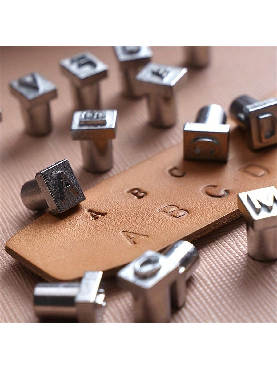 1SET Leather Stamping Kit Stamp Punch Set Alphabet Letter Number Stampers Tools DIY Leather Craft Carving Saddle Making Tools