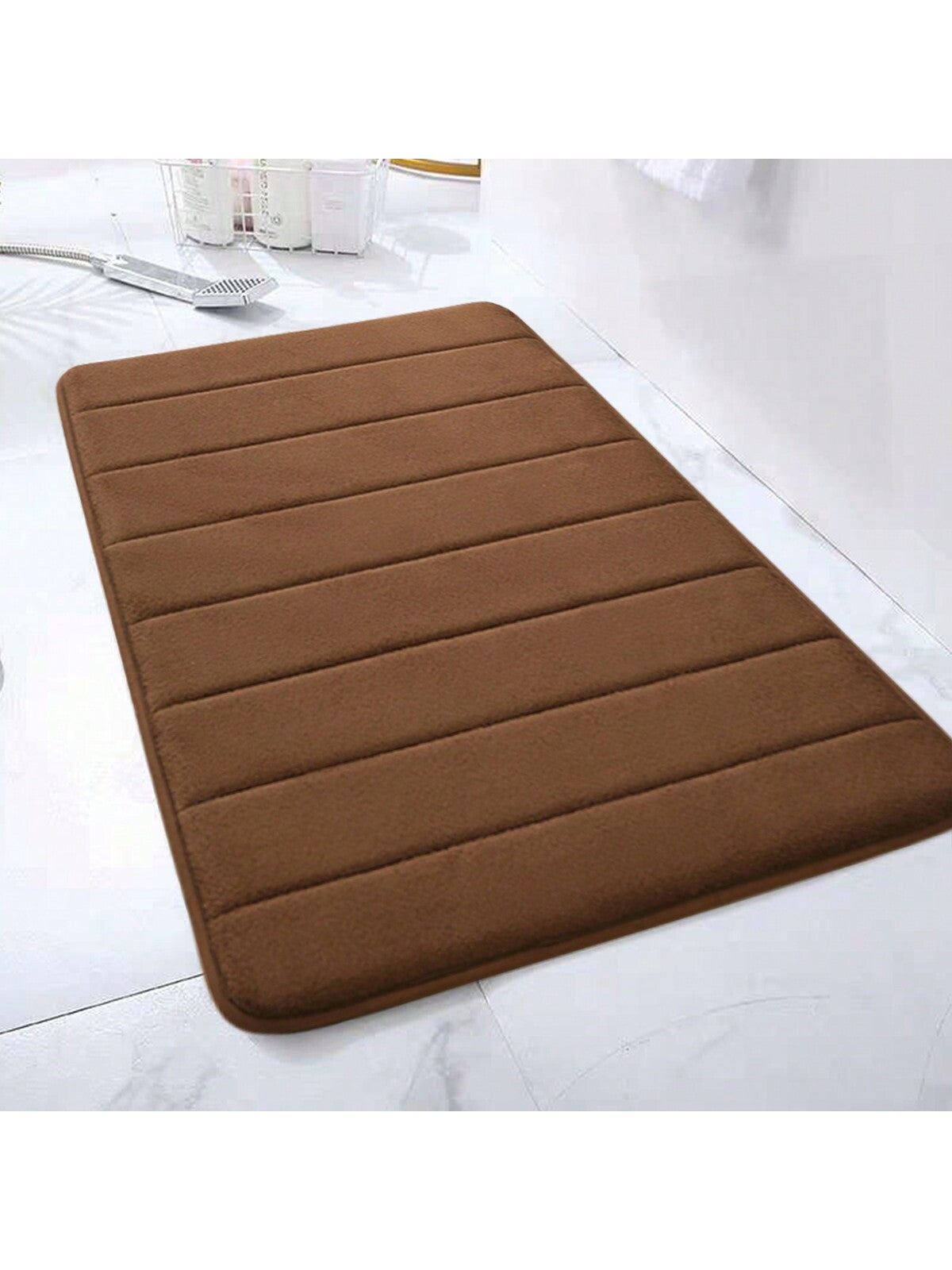 1pc Simple Style Soft Slow Rebound Memory Sponge Absorbent Anti-skid Bath Mat, Bathroom, Toilet