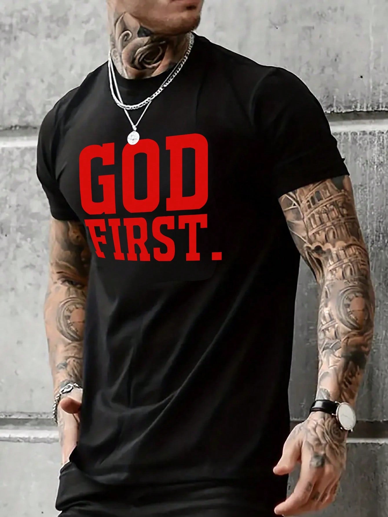 Men's Casual Versatile Slogan Printed Short Sleeve T-Shirt