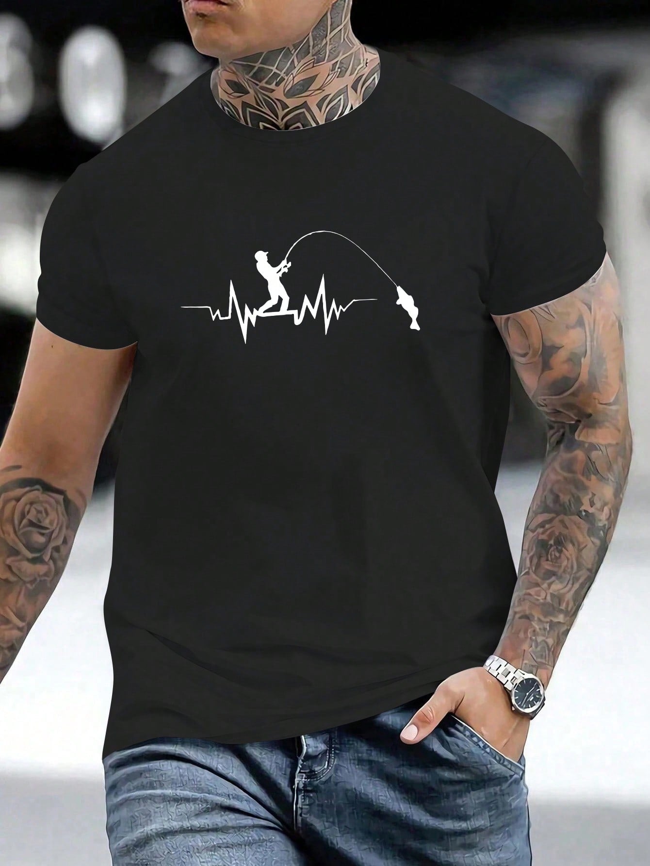 Men's Summer Regular Fit Fashionable Casual T-Shirt With Ecg