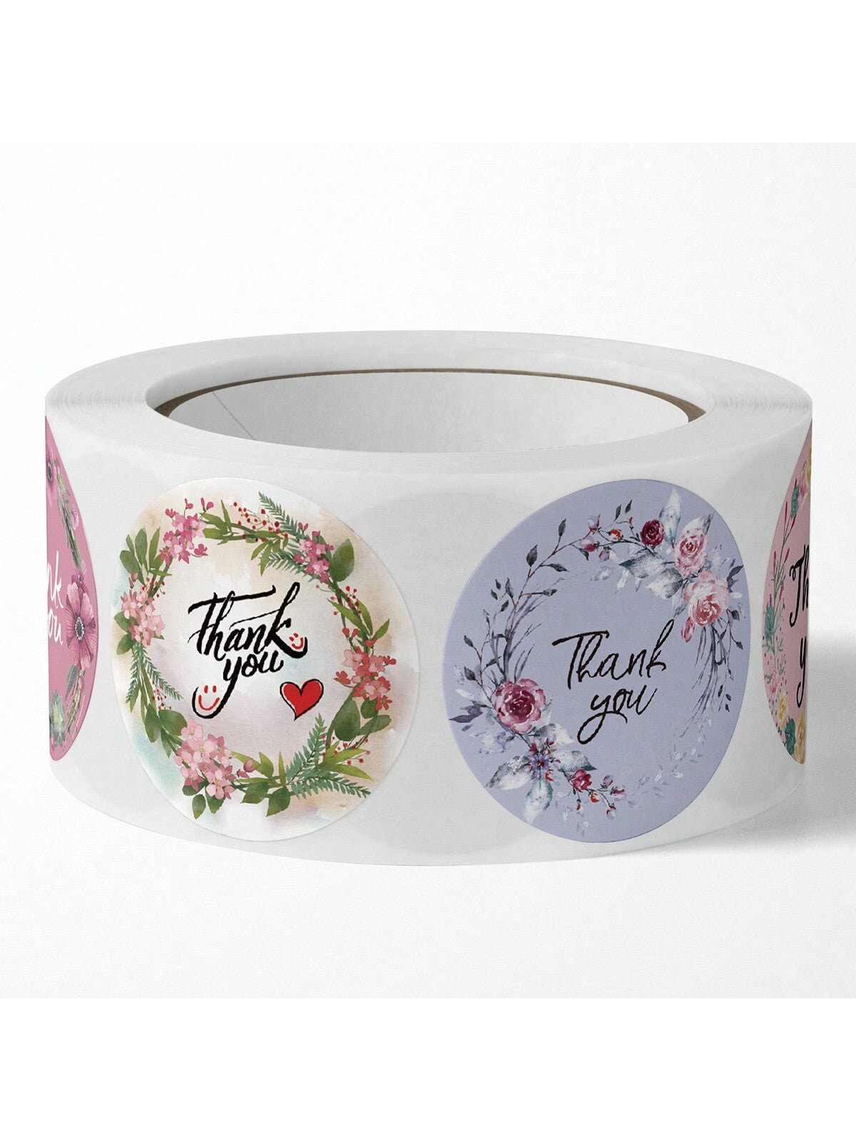 500pcs/Roll Decorative Thank You Stickers With 8 Floral Print Designs For Festival & Wedding Sealing Packaging Wedding Party Gift Bags School Supplies Food Bag Food Box Suitable For Candy Chocolate Cookies Etc.