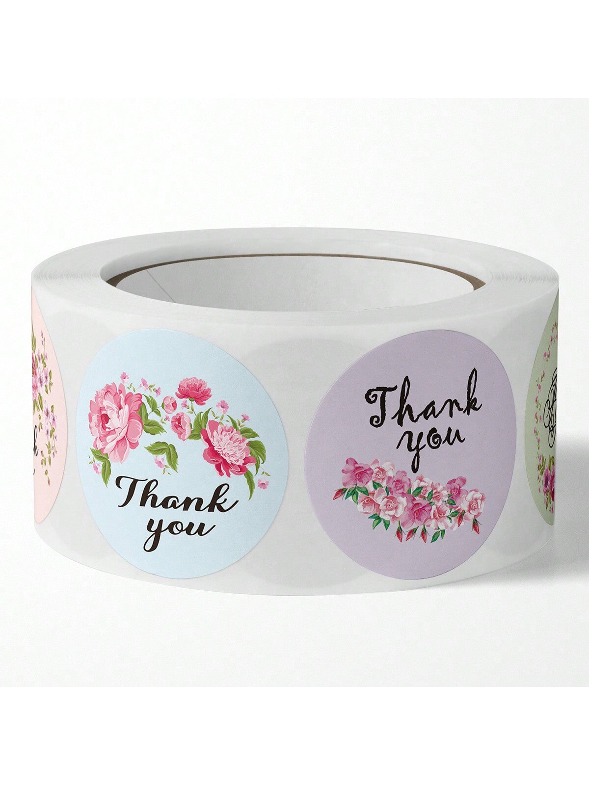 500pcs/Roll Decorative Thank You Stickers With 8 Floral Print Designs For Festival & Wedding Sealing Packaging Wedding Party Gift Bags School Supplies Food Bag Food Box Suitable For Candy Chocolate Cookies Etc.