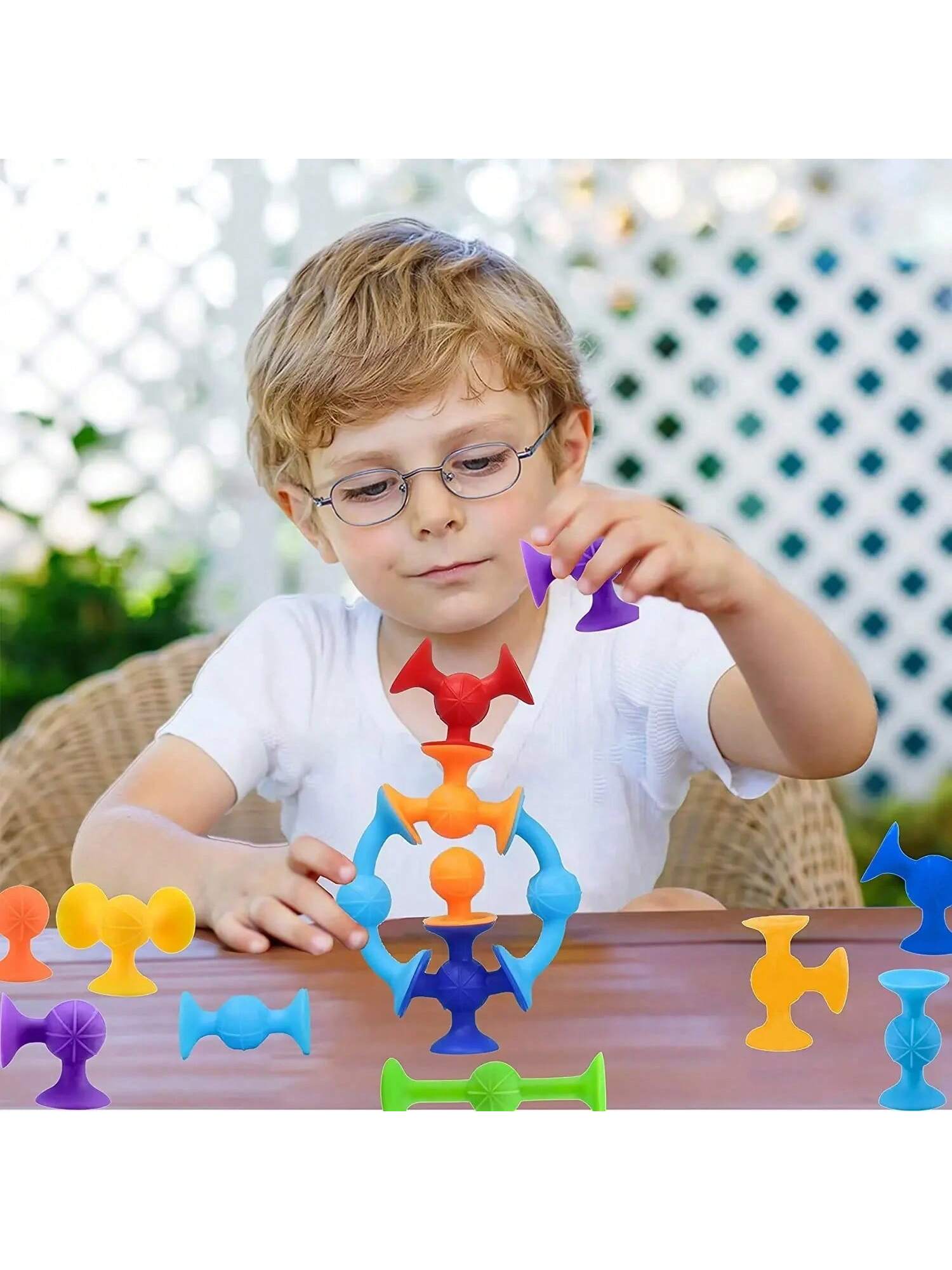 19 Pieces Suction Cup Assembly Toys, Children's Bath Toys, Autistic Children's Sensory Toys, Exercise Children's Hands-On Ability, Can Be Varied To Put Together (Color Random)