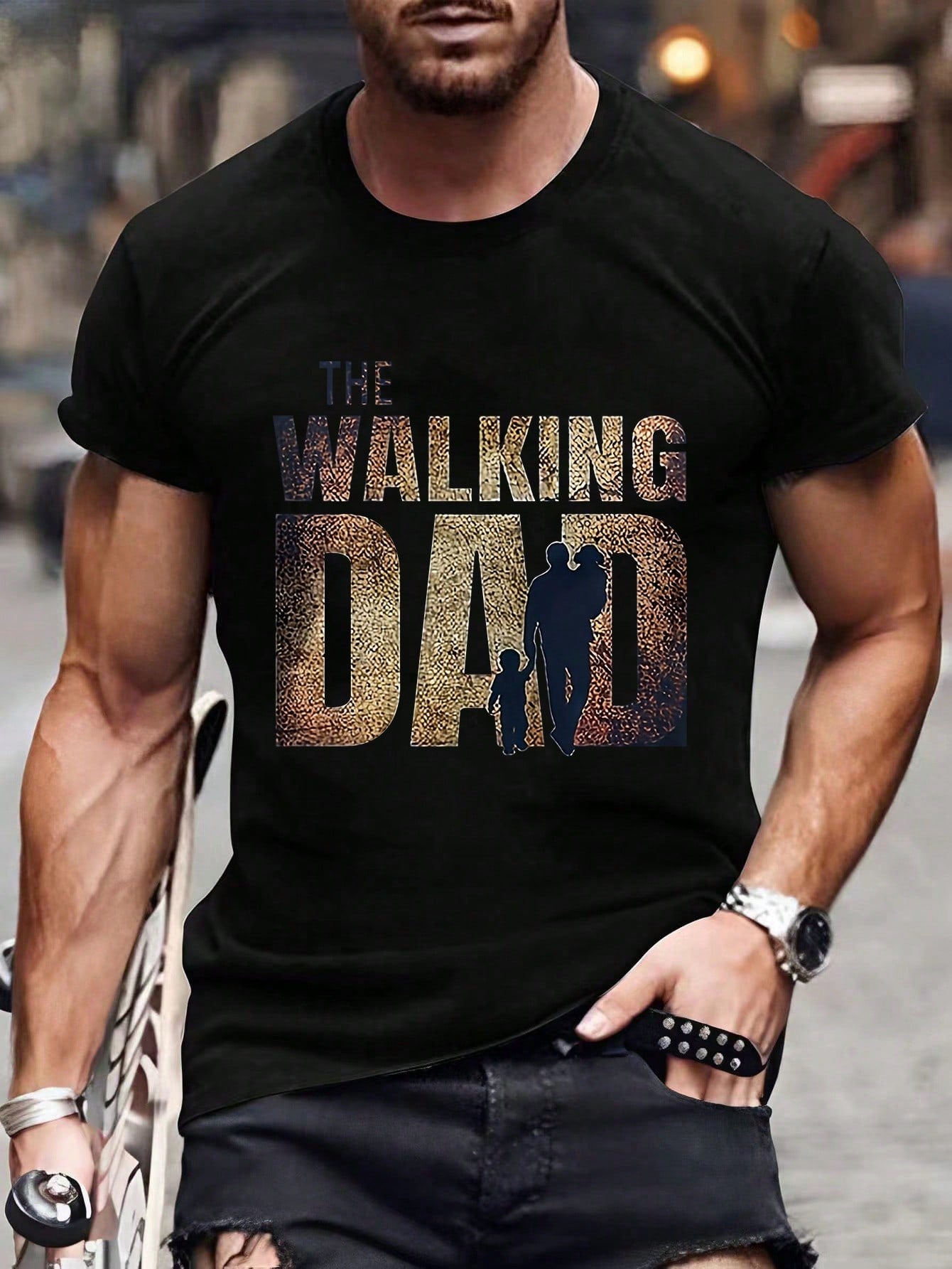 Men's Portrait Printed Casual Commute T-Shirt With Round Neck