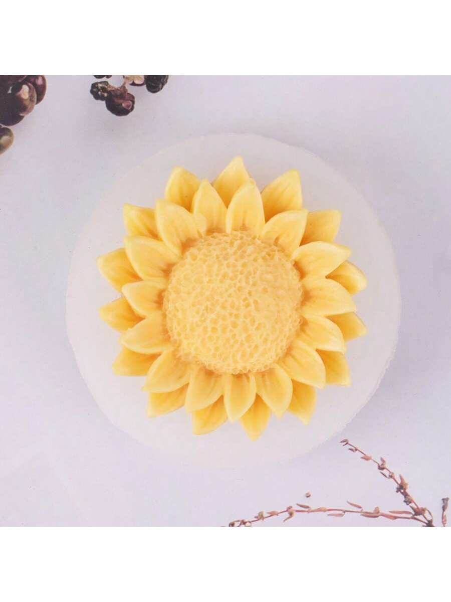 1pc Sunflower Silicone Candle Mold For 3D Aromatherapy DIY, Soap, Clay, Plaster, Epoxy Resin Crafting, Festival Gifts