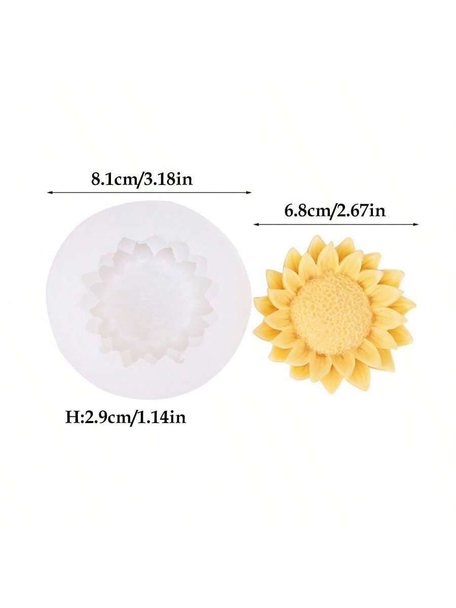 1pc Sunflower Silicone Candle Mold For 3D Aromatherapy DIY, Soap, Clay, Plaster, Epoxy Resin Crafting, Festival Gifts