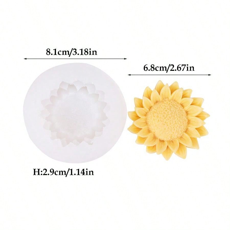 1pc Sunflower Silicone Candle Mold For 3D Aromatherapy DIY, Soap, Clay, Plaster, Epoxy Resin Crafting, Festival Gifts