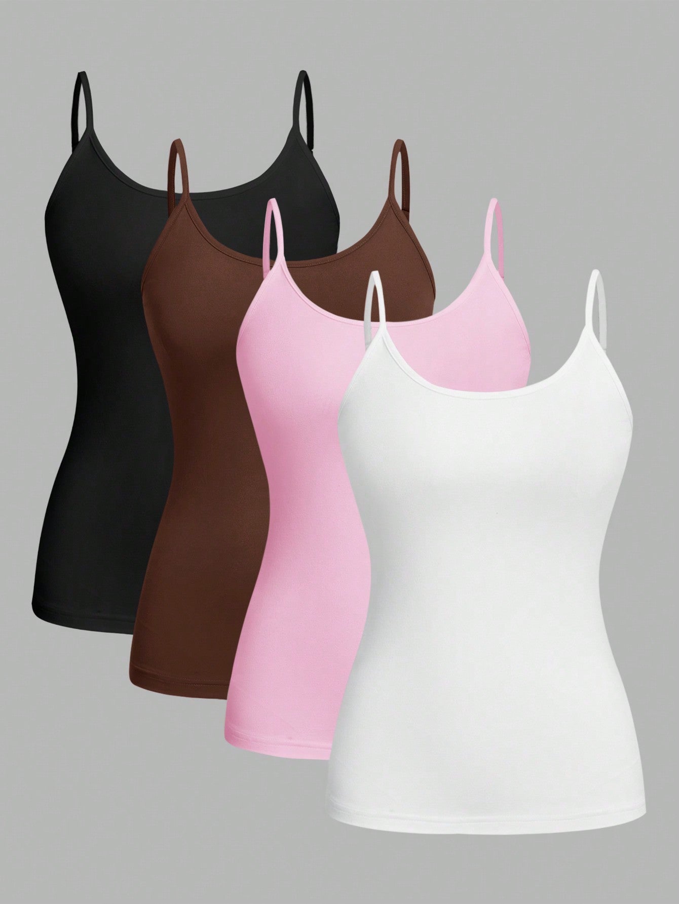 EZwear 4pcs Slim Fit Women's Camisole Tops, Casual And Suitable For Summer