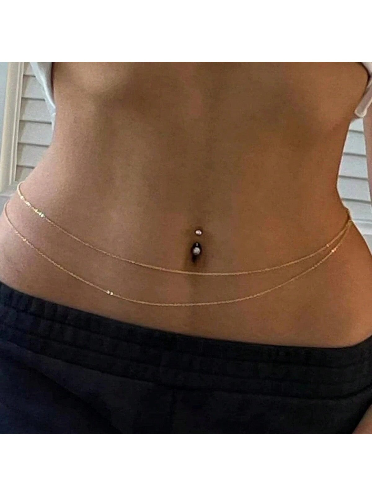 17KM 1PC Minimalist Beach Bikini Body Chain Bellybutton Chain Adjustable Charm Fashion Jewelry Women's Sexy Waist Chain