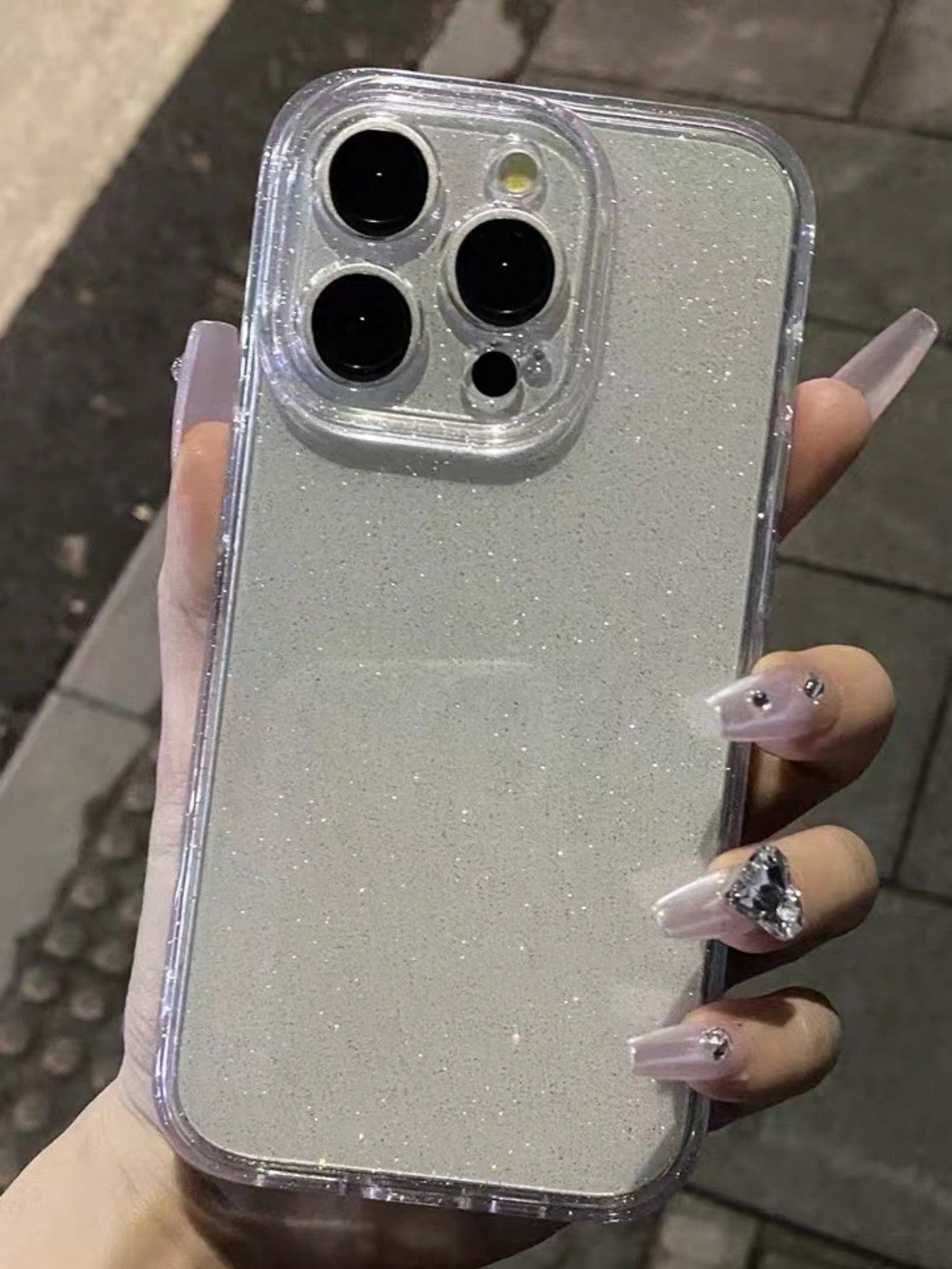 1pc Clear Case With 2.0mm Thick Glittering Starry Sky Pattern To Fit Iphone11/12/13/14 Pro Max/Xs/Xr/11 Pro/11 Pro Max/12 Pro/12 Pro Max/13 Pro/13 Pro Max/7 Plus/14 Pro/14 Pro Max/14 Plus/7 Plus/8 Plus/8/Se2