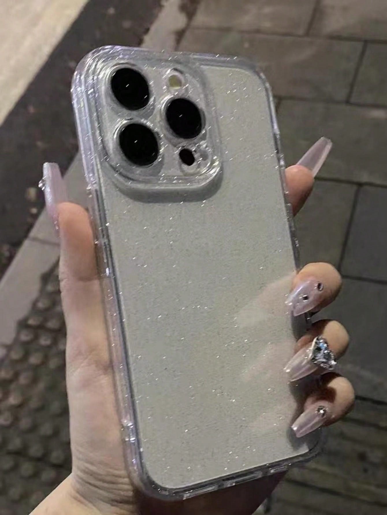 1pc Clear Case With 2.0mm Thick Glittering Starry Sky Pattern To Fit Iphone11/12/13/14 Pro Max/Xs/Xr/11 Pro/11 Pro Max/12 Pro/12 Pro Max/13 Pro/13 Pro Max/7 Plus/14 Pro/14 Pro Max/14 Plus/7 Plus/8 Plus/8/Se2