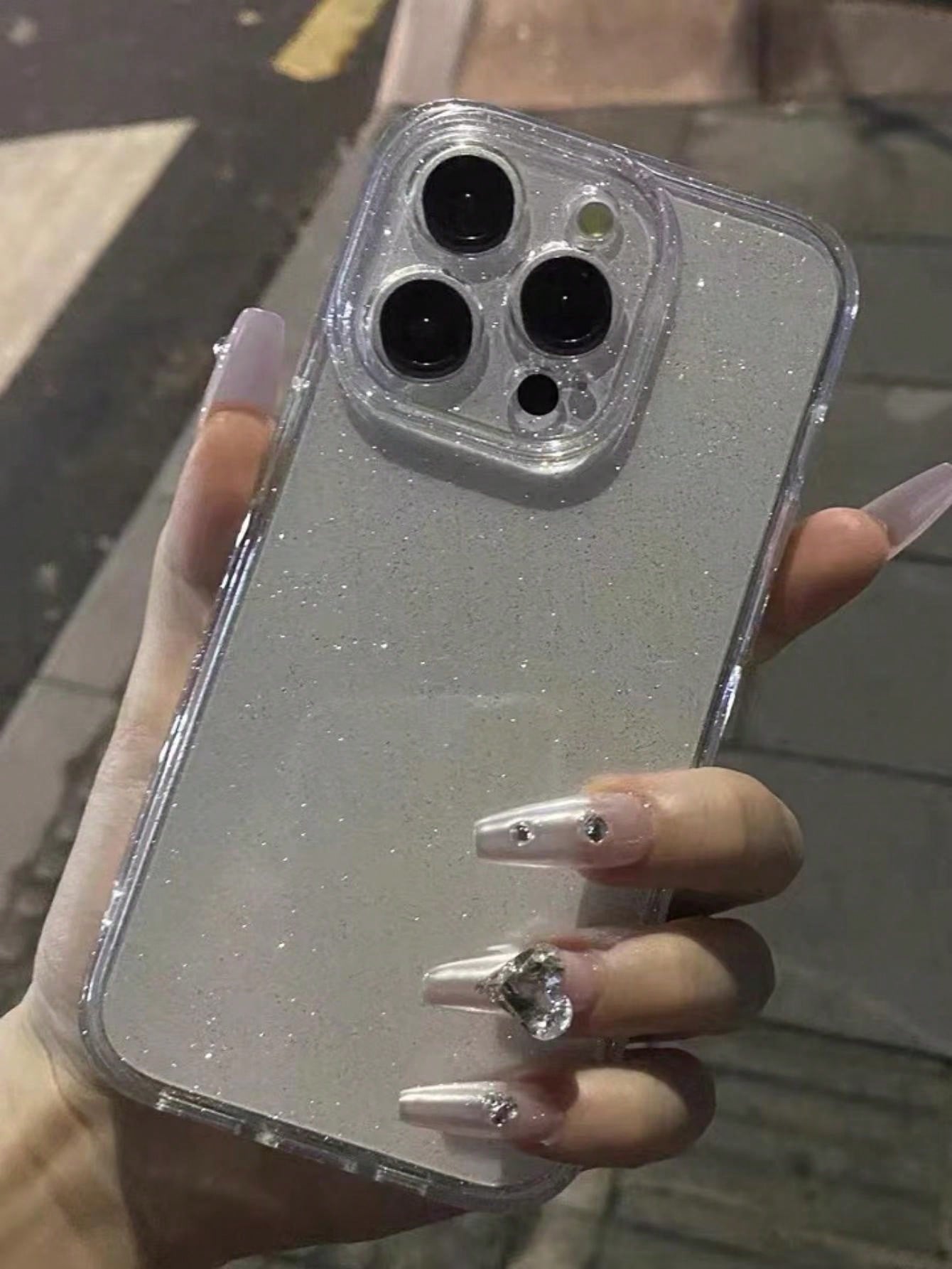 1pc Clear Case With 2.0mm Thick Glittering Starry Sky Pattern To Fit Iphone11/12/13/14 Pro Max/Xs/Xr/11 Pro/11 Pro Max/12 Pro/12 Pro Max/13 Pro/13 Pro Max/7 Plus/14 Pro/14 Pro Max/14 Plus/7 Plus/8 Plus/8/Se2