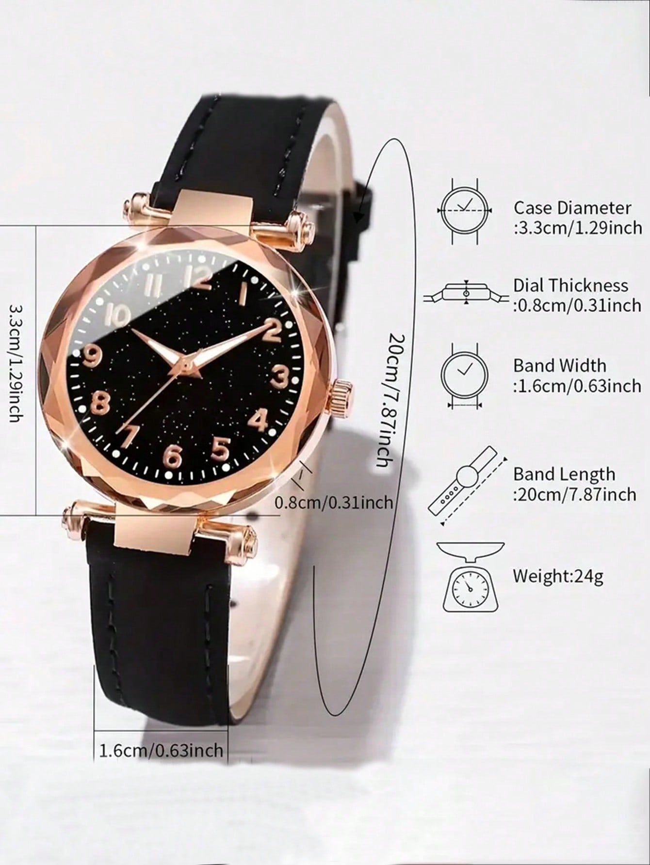 2pcs Ladies' Watch: Casual