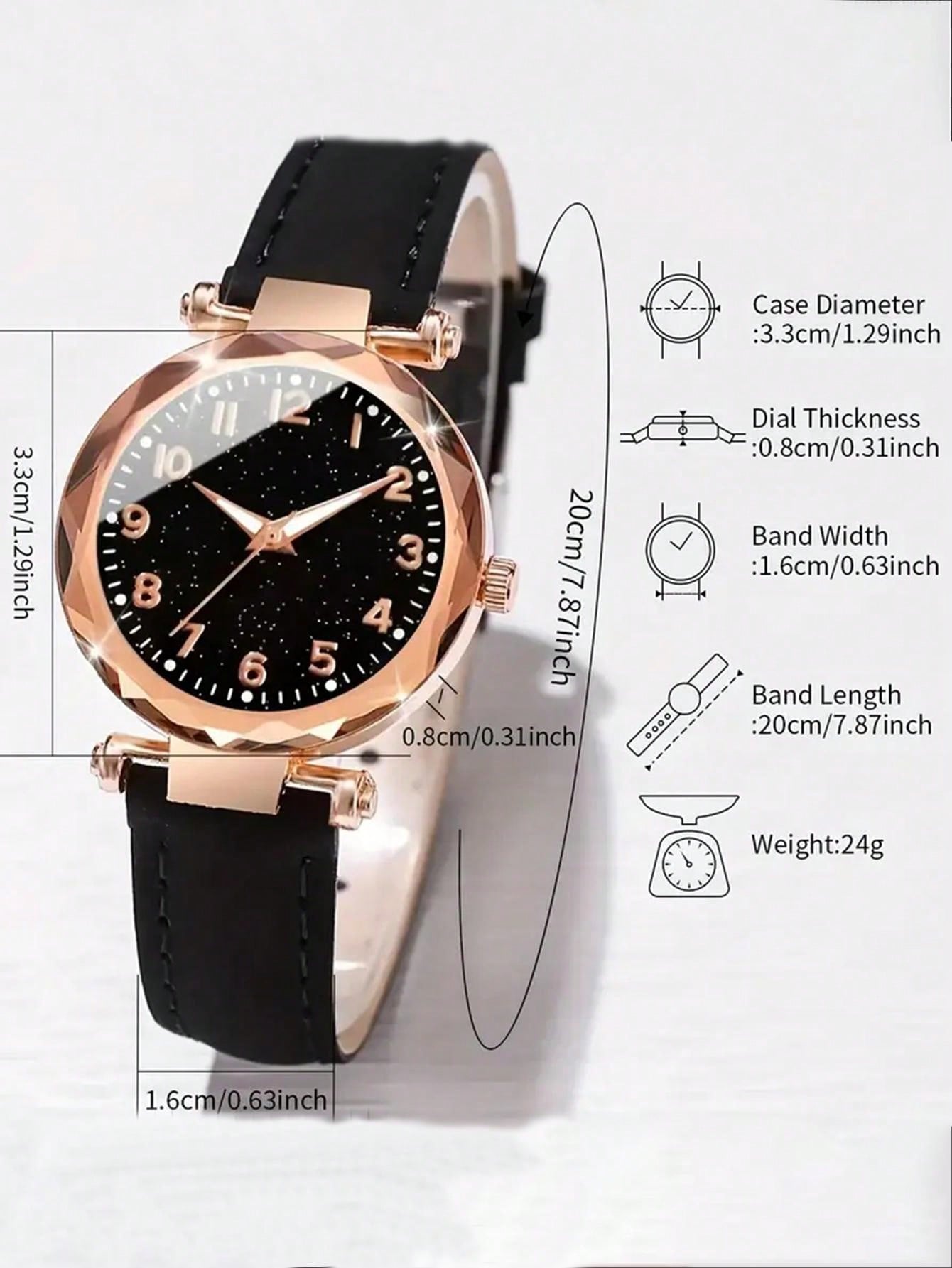 2pcs Ladies' Watch: Casual