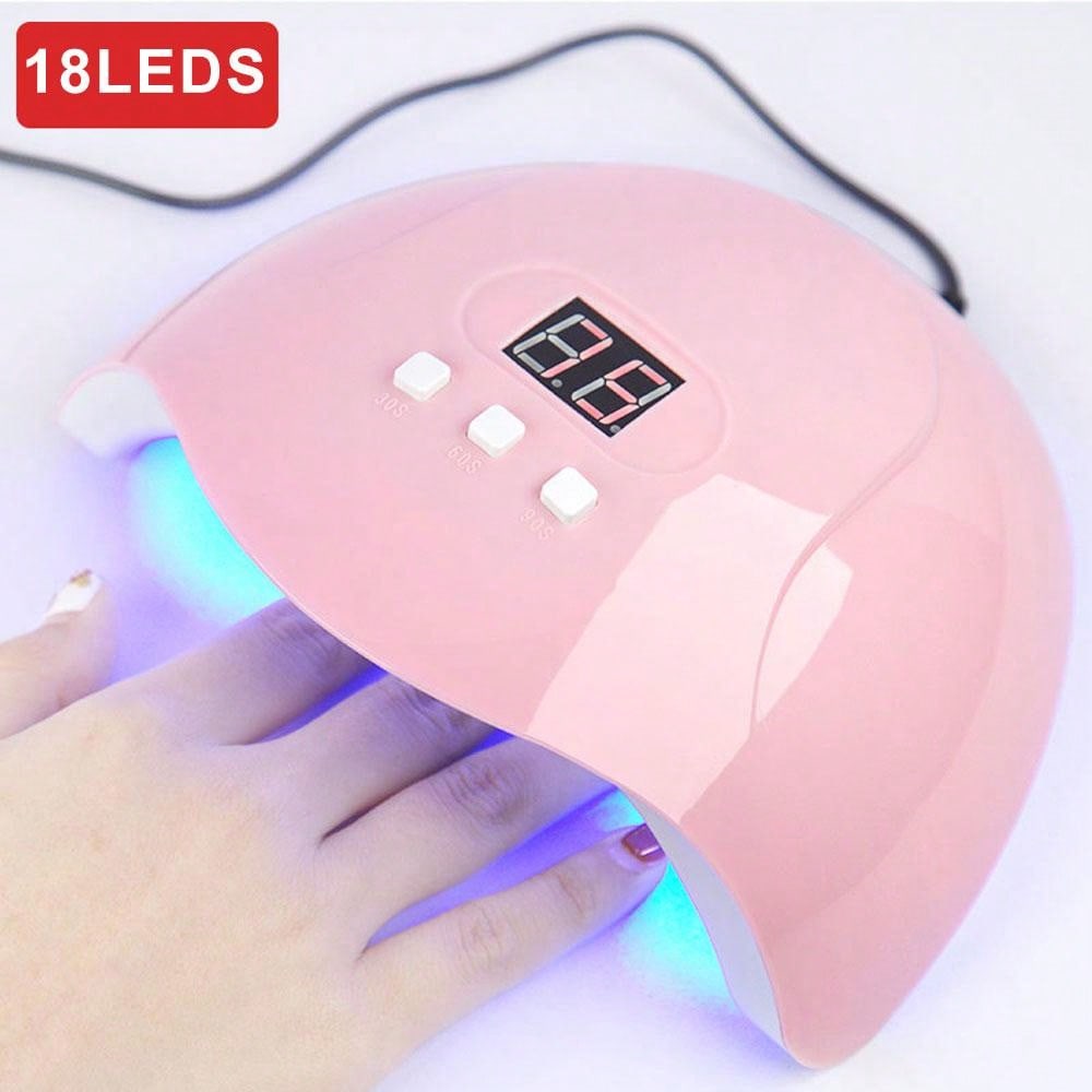 LIMEGIRL Hot Nail Dryer Machine Portable USB Cable Home Use Nail Lamp For Drying Curing Nails Varnish With 18pcs Beads UV LED Lamp 1pc Nail Lamp, UV LED Nail Dryer Light 18pcs Nail Lamp Beads Portable Professional Curing Lamp For Gel Nails Polish 3 Timer