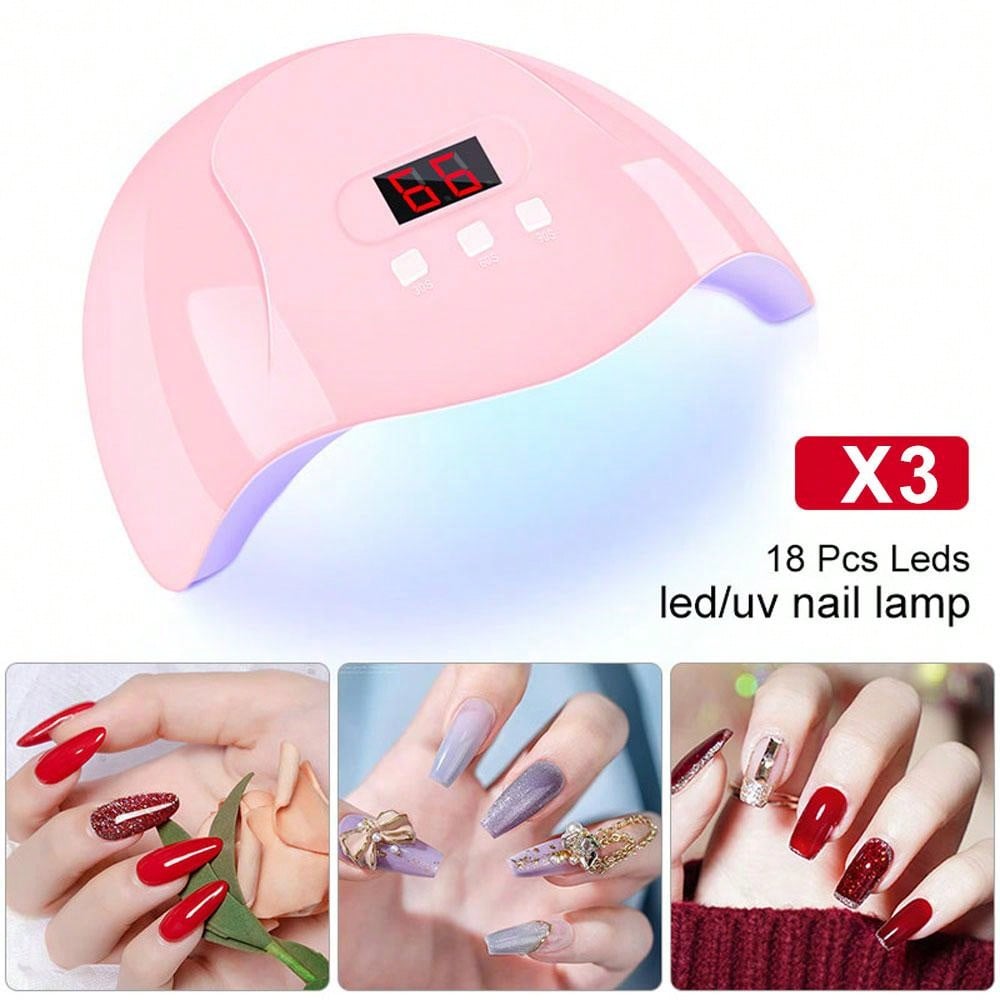 LIMEGIRL Hot Nail Dryer Machine Portable USB Cable Home Use Nail Lamp For Drying Curing Nails Varnish With 18pcs Beads UV LED Lamp 1pc Nail Lamp, UV LED Nail Dryer Light 18pcs Nail Lamp Beads Portable Professional Curing Lamp For Gel Nails Polish 3 Timer