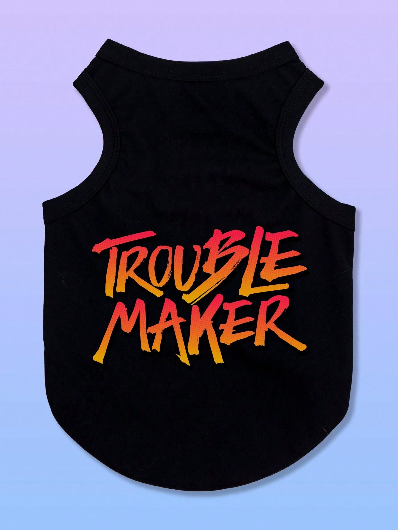 1 Pc Trouble Maker Graphic Printed Anti-Flea Shedding Reducing Insulated Breathable Vest For Cats And Dogs Indoor And Outdoor