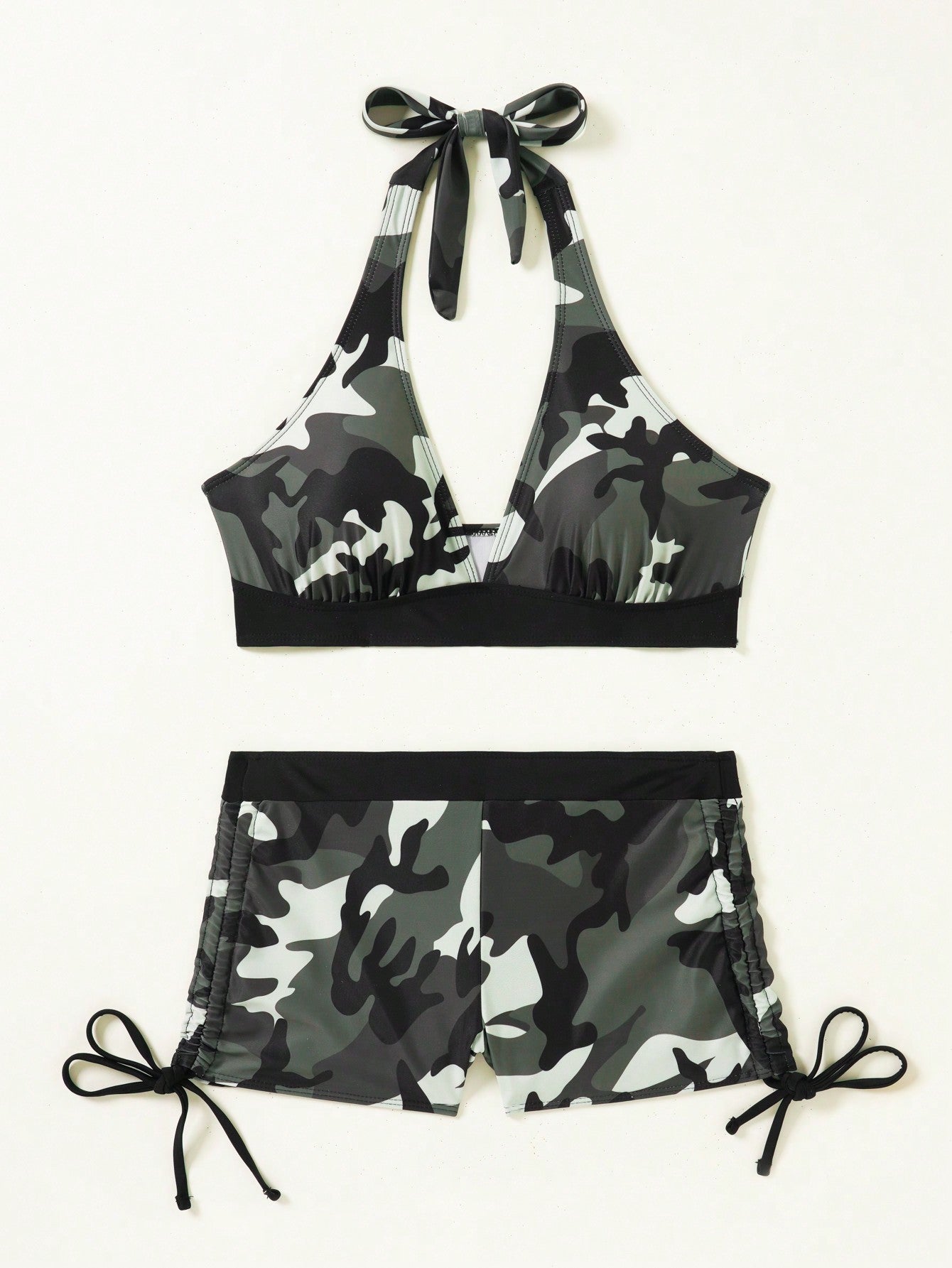 Swim Summer Beach Women's Camouflage Printed Bikini Set