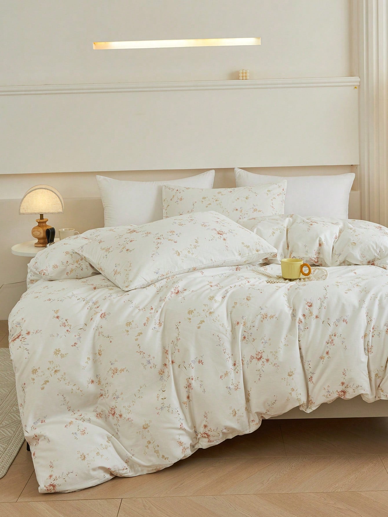 3Pcs Plant Floral Print Duvet Cover Set Without Filler Breathable Supersoft All-Season Comfort