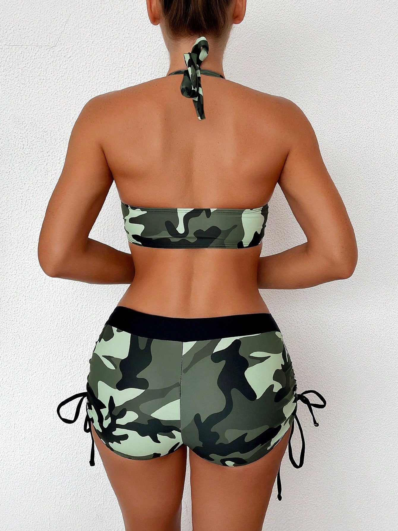 Swim Summer Beach Women's Camouflage Printed Bikini Set